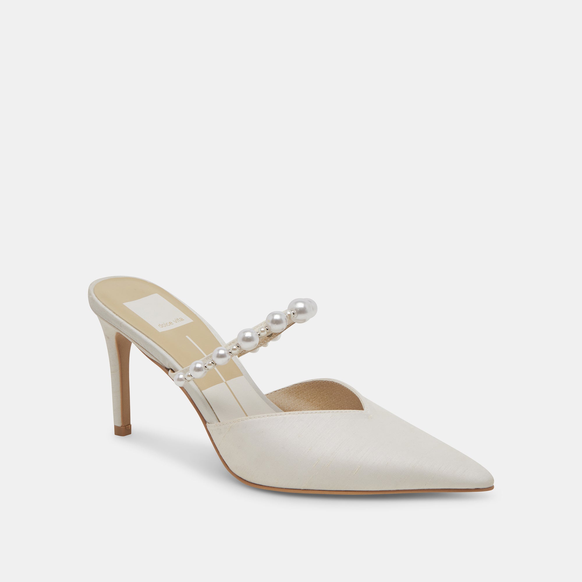 KANIKA Pearl Heels - Vanilla Silk Women's High Heels for Weddings, Parties & Special Occasions