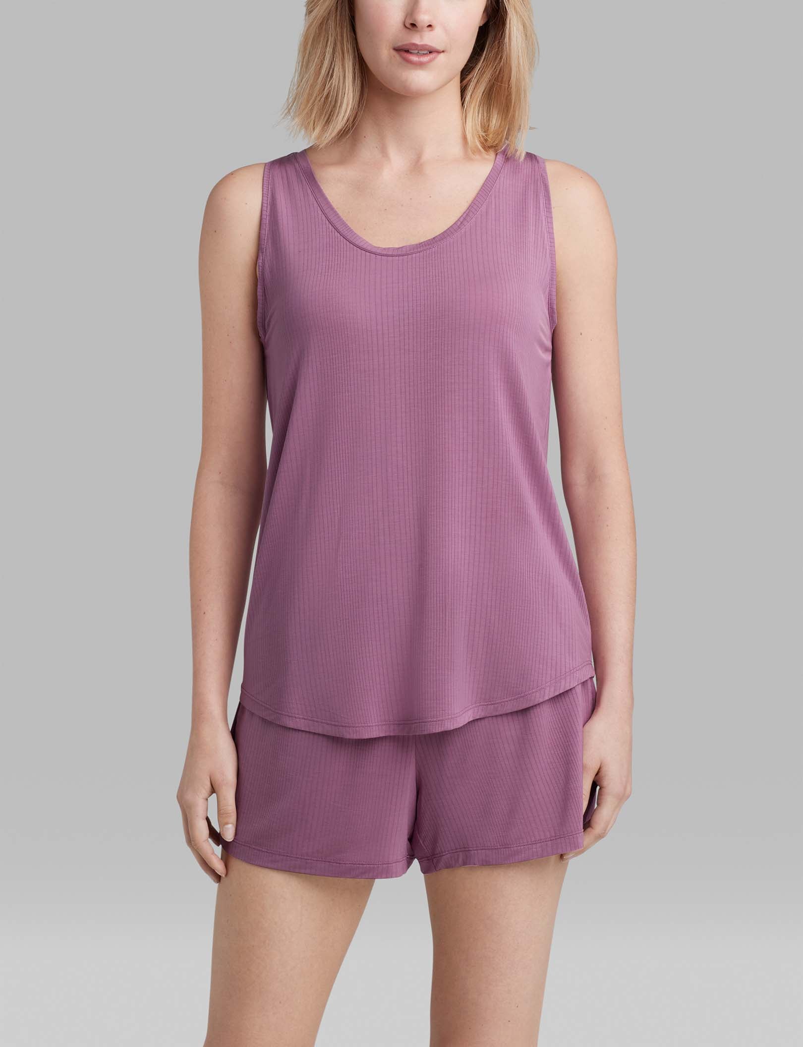 Women's Second Skin Luxe Rib Sleep Tank - Soft Comfortable Sleepwear for Nightwear & Lounge - Perfect for Relaxing at Home or Bedtime