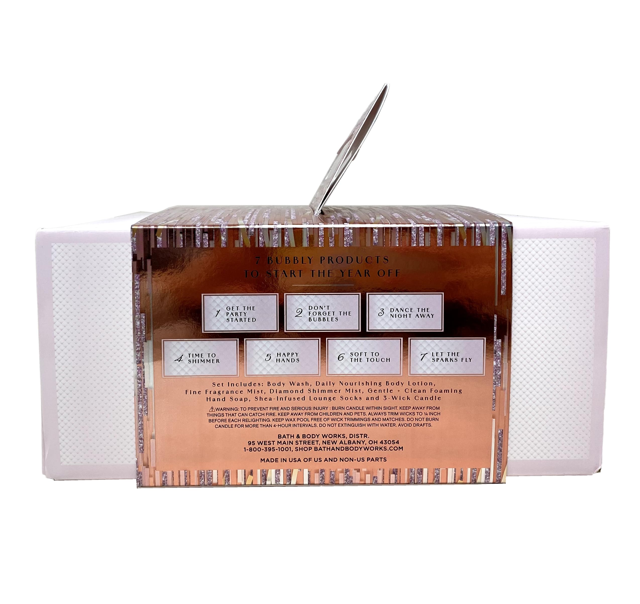 Bath and Body Works Champagne Toast New Year Gift Set - 7-Piece Luxury Bath & Body Collection for Holiday Gifting & Self-Care (Shower Gel, Lotion, Candle & More) - Perfect for NYE Celebrations, Christmas Presents & Spa Nights
