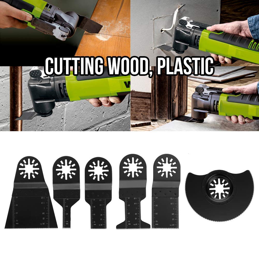 6Pcs High Carbon Steel Oscillating Saw Blades for Wood, Plastic & Metal Cutting - Power Tool Accessories