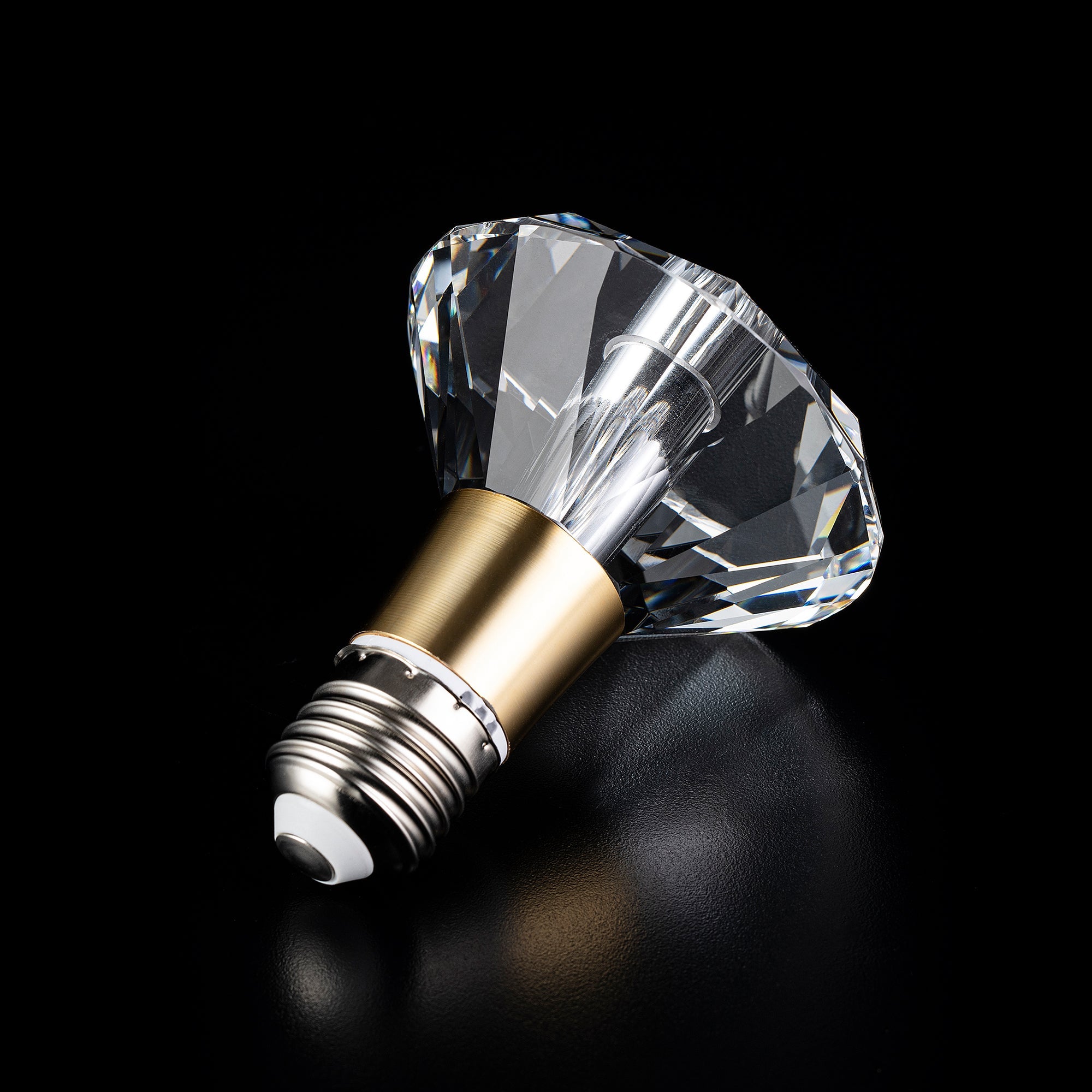 Premium Round Diamond Crystal LED Light Bulb - Large Size, Energy Efficient, Warm White Light - Perfect for Chandeliers, Ceiling Fixtures & Home Decor Lighting
