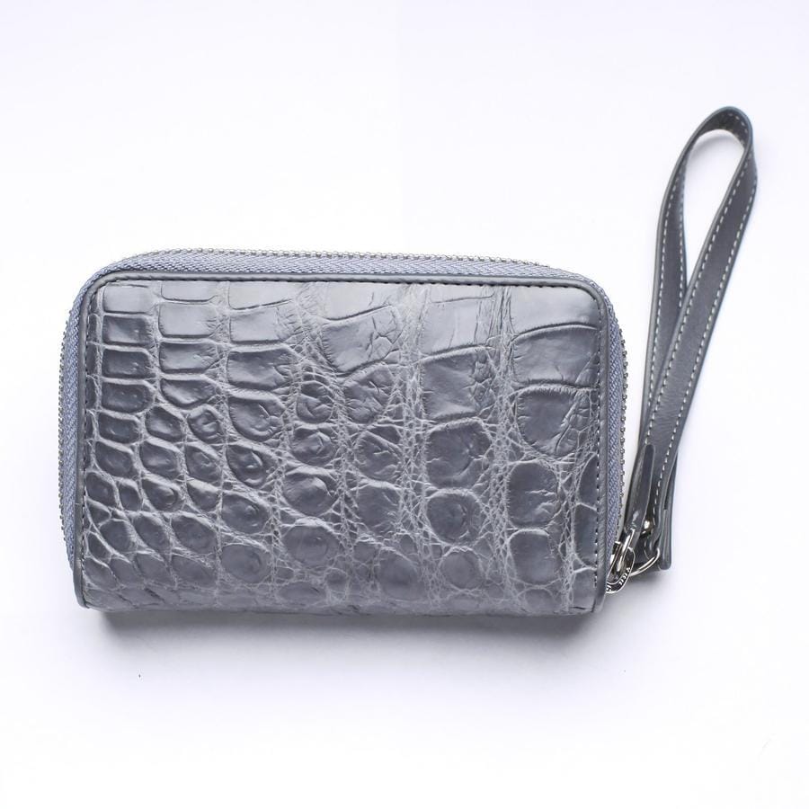 Luxury Gray Crocodile Leather Wallet for Men - Slim RFID Blocking Bifold Wallet with Money Clip - Perfect for Business, Travel & Everyday Use