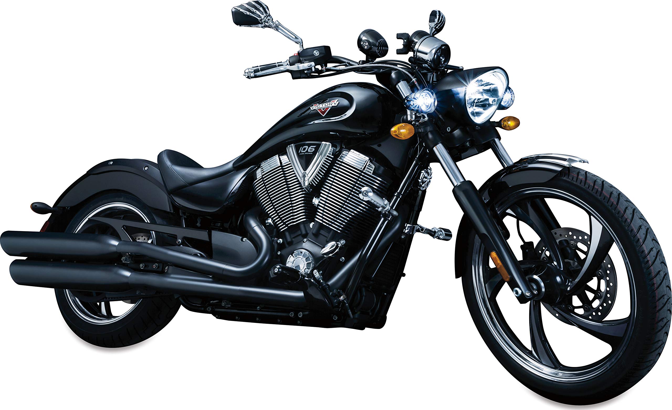 Kuryakyn 1759 Skeleton Hand Motorcycle Handlebar Mirrors - Chrome Stems & Black Heads, 1 Pair - Universal Fit for Cruiser, Chopper, and Custom Bikes - Enhances Safety and Style on the Road