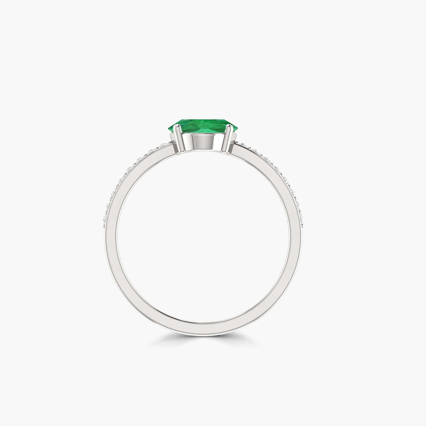 Lab Grown Green Emerald 6x8mm Oval Cut Statement Ring for Women - Elegant Birthstone Jewelry Gift for Engagement, Wedding & Special Occasions