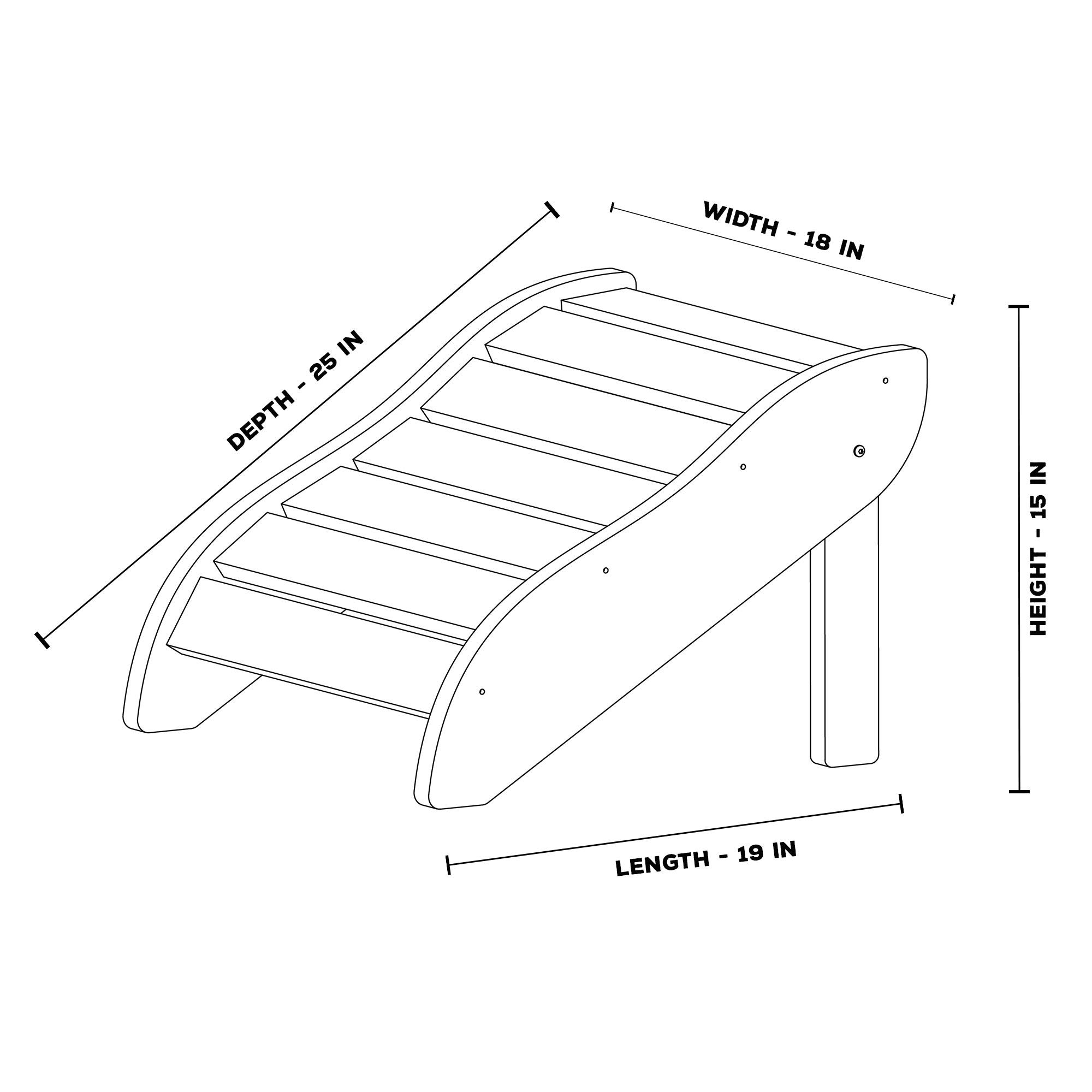 Handcrafted Pawley's Island Chocolate Adirondack Footrest - Durable Durawood Construction with Stainless Steel Hardware - Perfect for Porch, Patio & Outdoor Relaxation