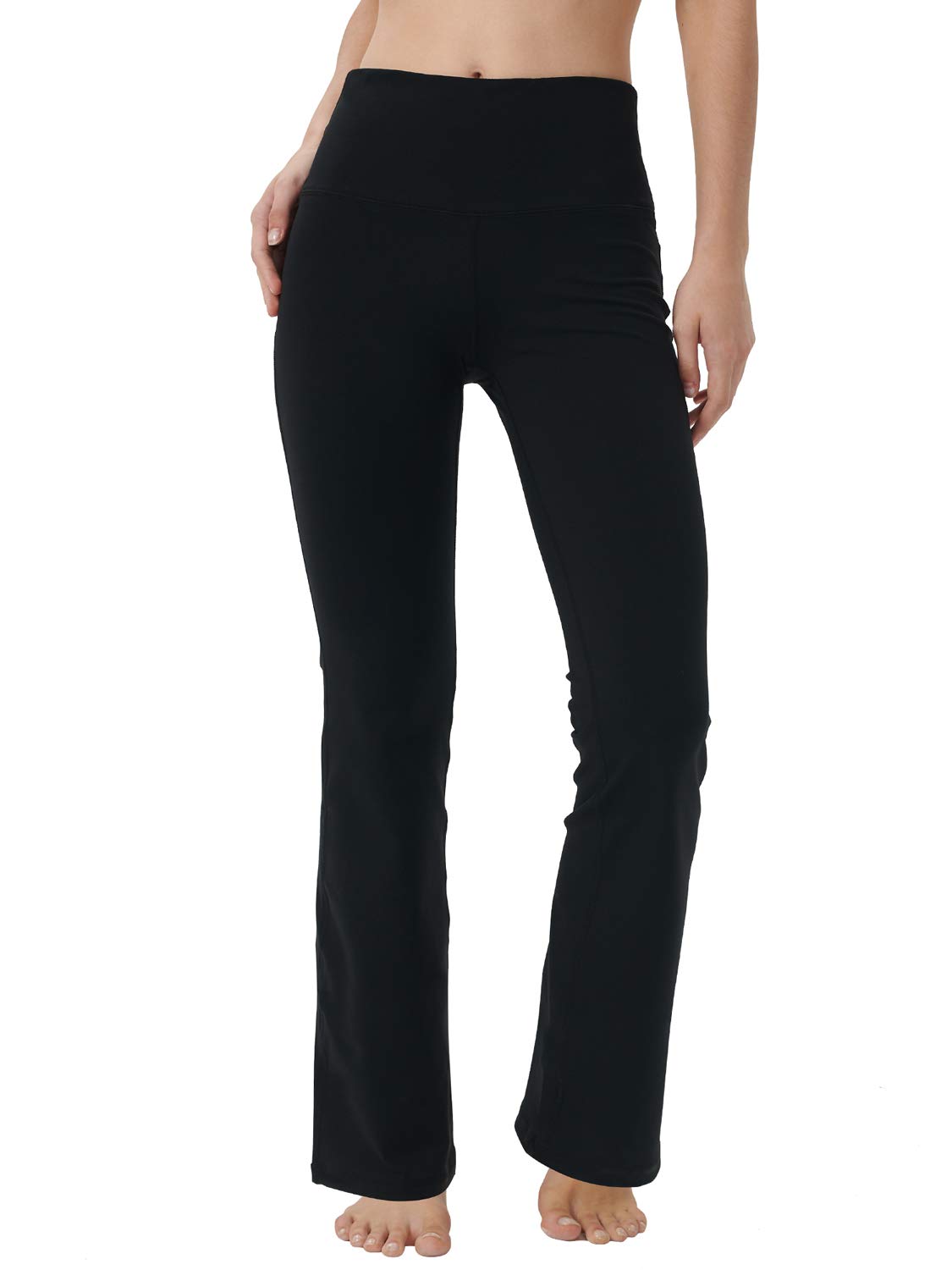 Bootcut Yoga Pants for Women - High Waist Tummy Control Workout Pants with Hidden Pockets | Dress Bootleg Work Pants for Office, Gym & Casual Wear