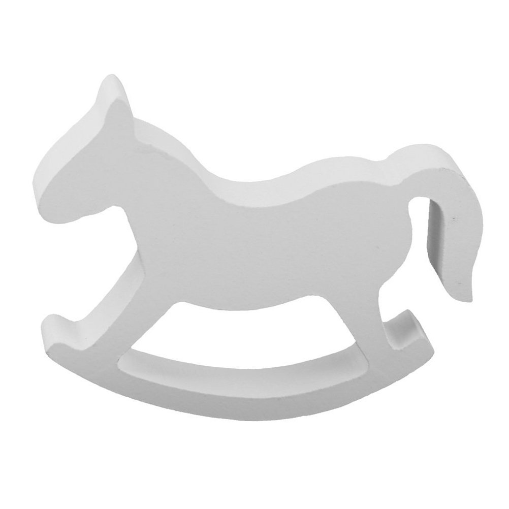Handmade Small Wooden Rocking Horse Toy for Kids - Natural White Finish | Perfect for Nursery Decor, Toddler Playtime & Birthday Gifts