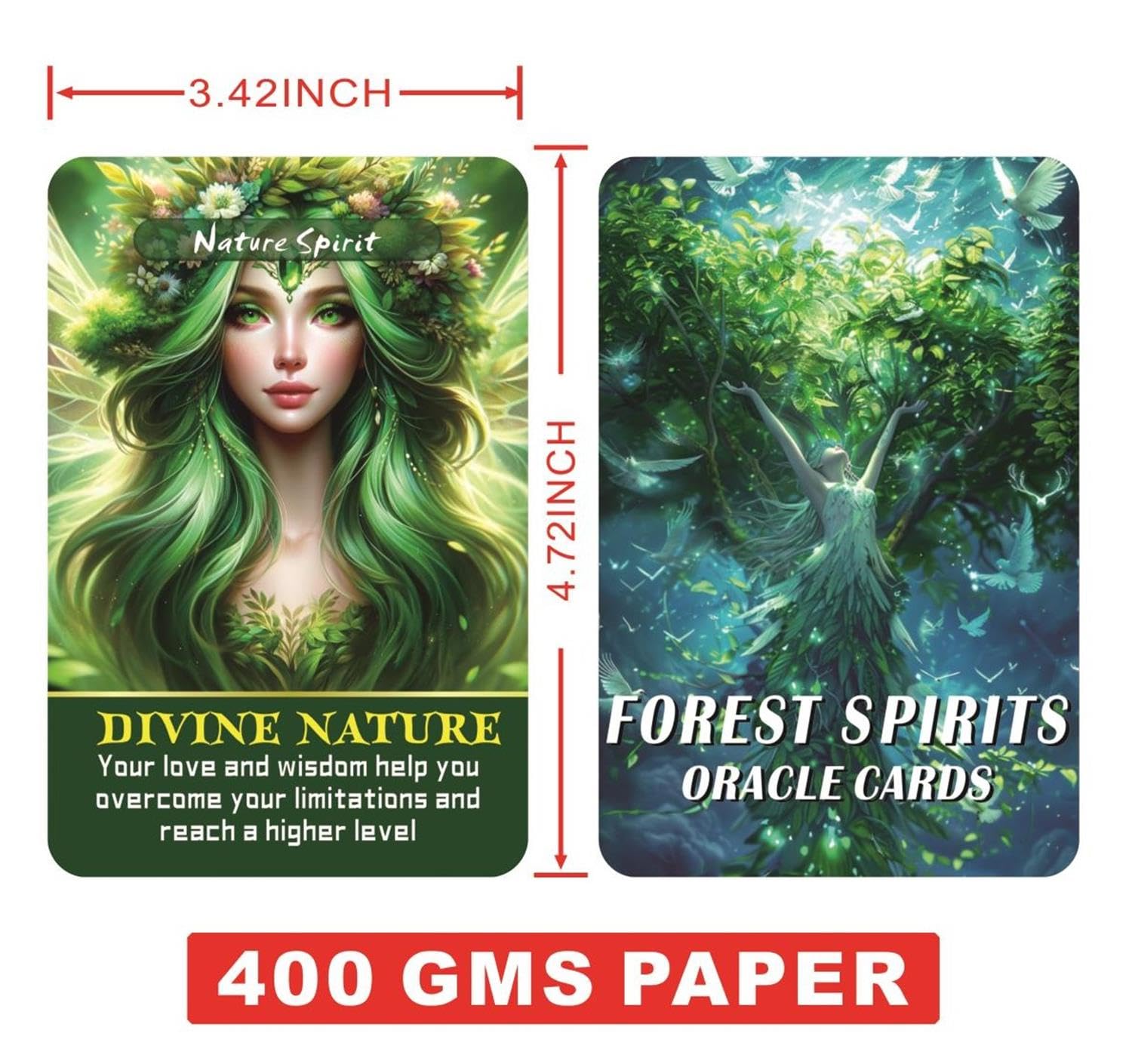 Forest Spirits Oracle Cards - Nature-Inspired Tarot Deck for Self-Discovery & Magic (3.42×4.72 in) | Perfect for Meditation, Spiritual Guidance & Personal Growth