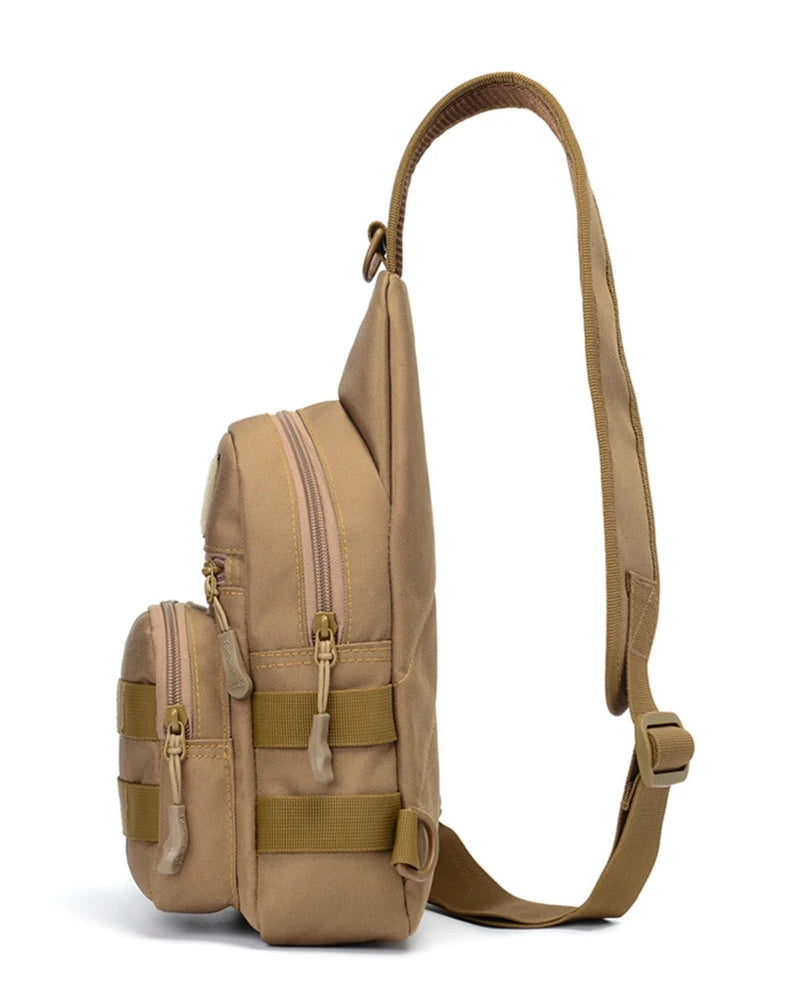 Portable Hiking & Travel Sling Shoulder Bag - MOLLE Chest Pack for Men - Outdoor Sports Bottle Pouch - Camping Hunting Fishing Backpack - Perfect for Hiking, Travel & Outdoor Adventures