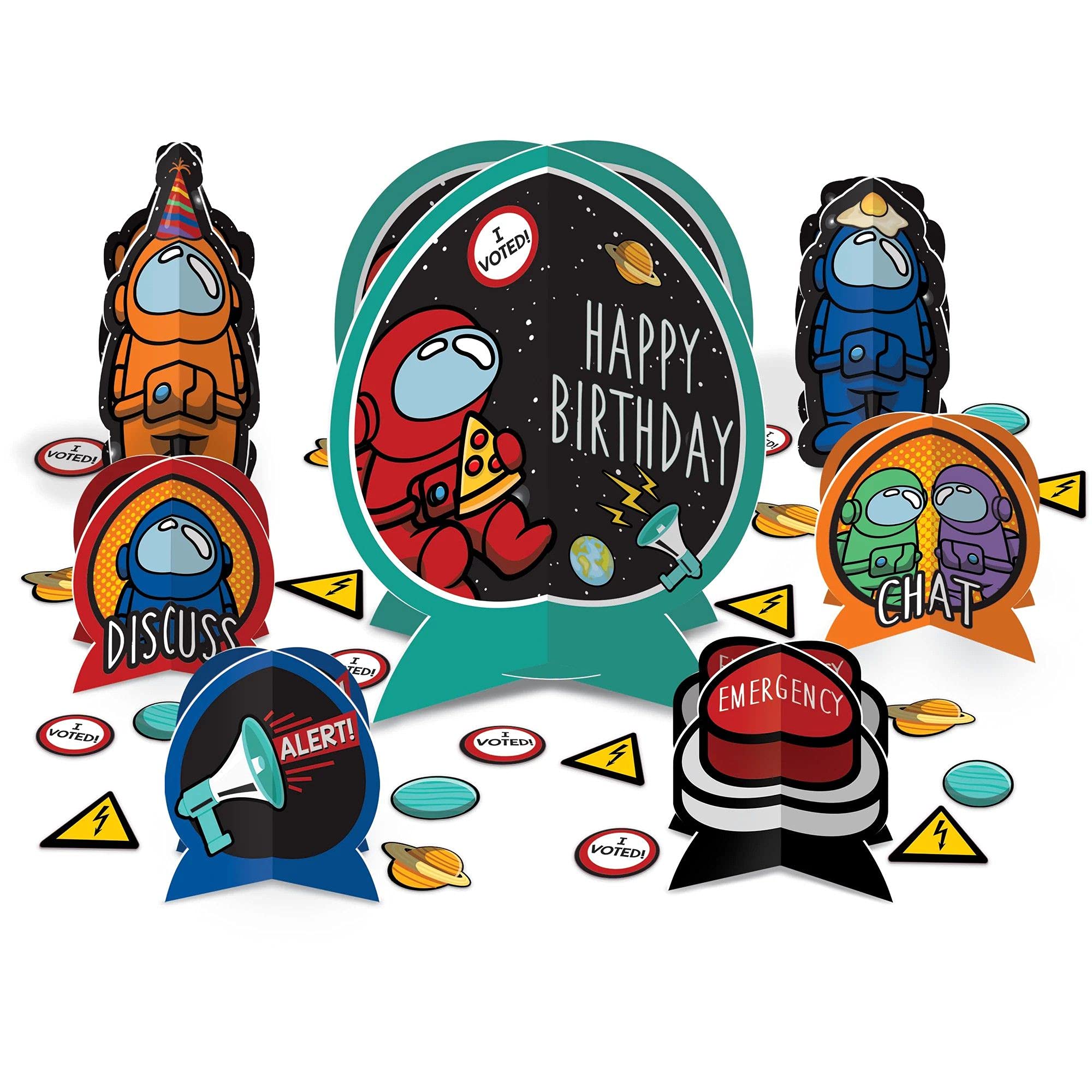 Amscan Spies in Space Table Decorating Kit - 24-Piece Space-Themed Party Supplies for Kids Birthday, Baby Shower & Sci-Fi Events - Perfect for Galaxy, Astronaut & NASA Themed Decorations