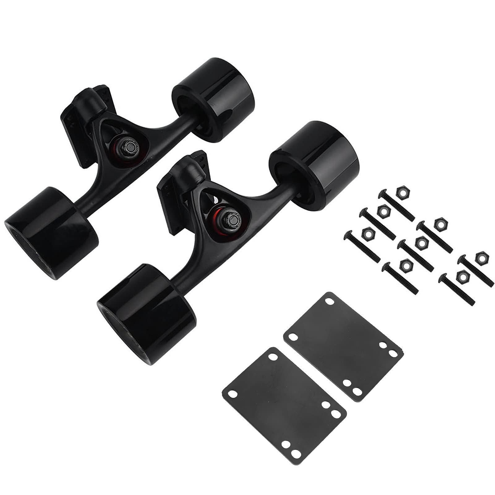 2pcs Skateboard Truck Combo - Universal Longboard Trucks with Wheels & Bearings for Smooth Riding