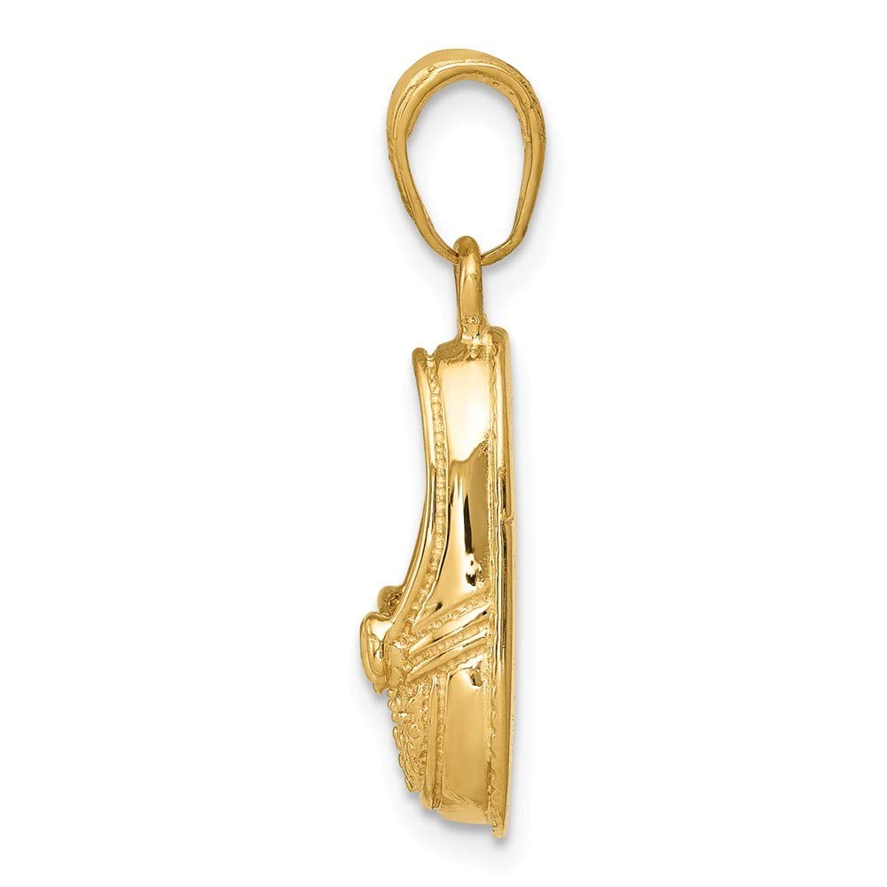 14K Yellow Gold 3D Baby Shoe Charm Pendant with Bow - Elegant Jewelry Gift for Newborns, Christening, Baby Showers & Special Occasions - Roy Rose Jewelry