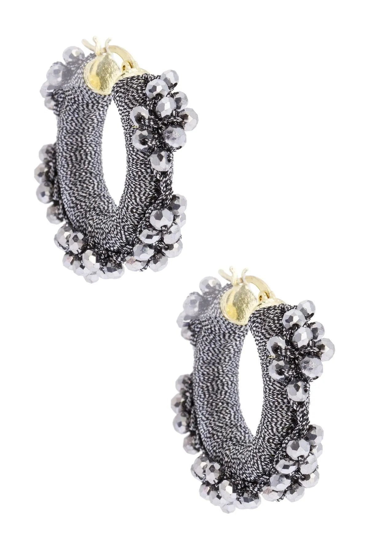Royal Redux Beaded Hoop Earrings for Women - Elegant Gold-Tone Statement Jewelry - Perfect for Parties, Weddings & Everyday Wear