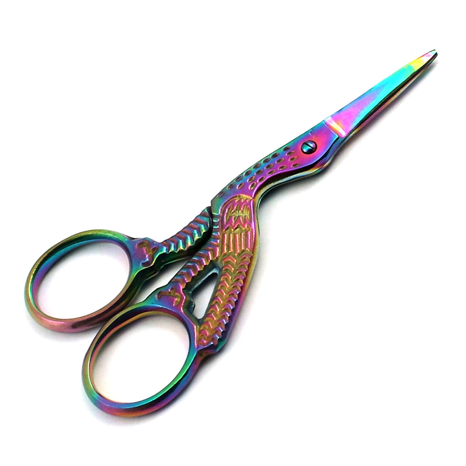 3.5 Inch Titanium Stork Embroidery Scissors - Professional Sharp Precision Sewing Scissors for Fabric, Thread Cutting - Perfect for Quilting, Needlework & Craft Projects
