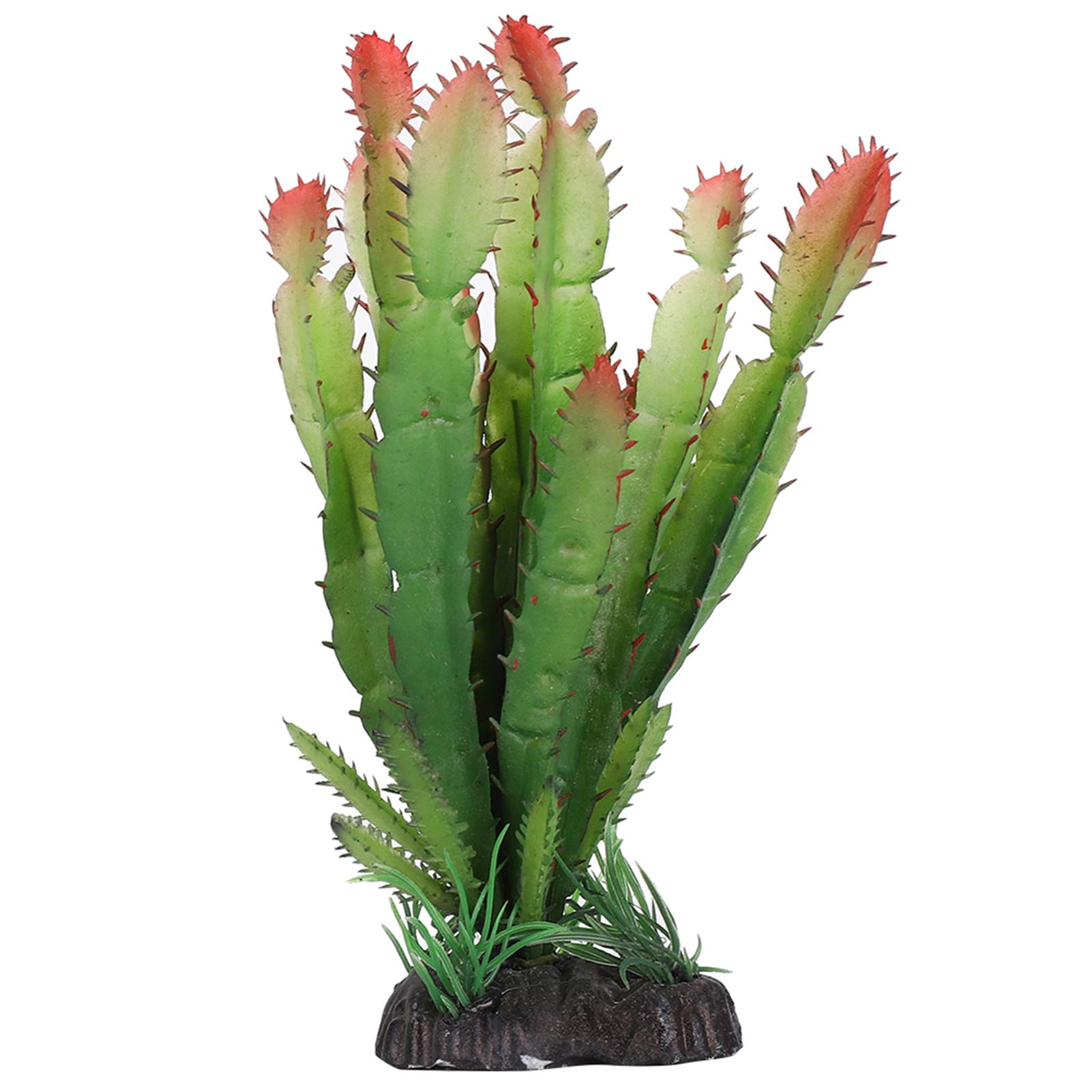 Realistic Plastic Cactus Artificial Plants - Reptile Habitat Decor, Terrarium Landscaping & Aquarium Fish Tank Decoration | Perfect for Bearded Dragon Tanks, Gecko Enclosures & Tropical Fish Aquariums