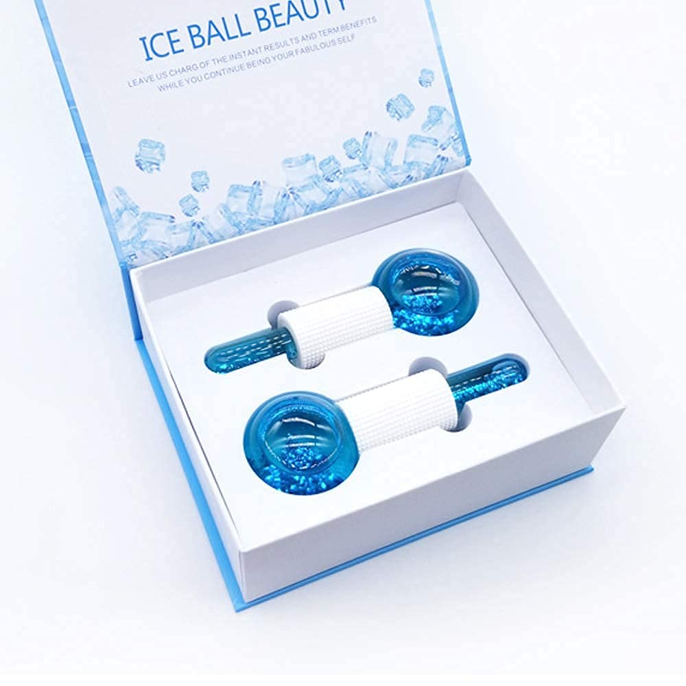 VIRZA TRADE Ice Globe Facial Massager - 2 Pack Cooling Face Roller Balls for Skin Tightening & Puffiness Relief | Perfect for Morning Routine, Spa Day & Post-Workout Recovery