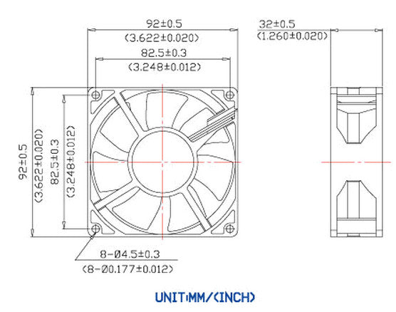 Evercool 92x92x32mm 12V DC Cooling Fan with 3-Pin Connector - High Performance PC Case Fan for Computer, Gaming Rig, and Electronics Cooling