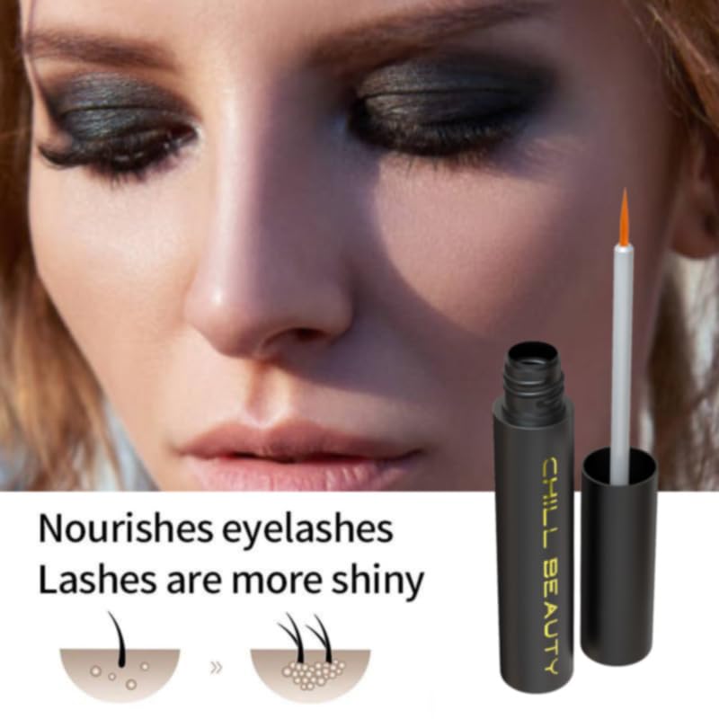 CHILL BEAUTY Eyelash Growth Serum for Longer Lashes & Eyebrows - Fast Acting Lash Booster Serum - Natural Lash Enhancer for Thicker, Fuller Eyelashes - Perfect for Daily Use & Special Occasions