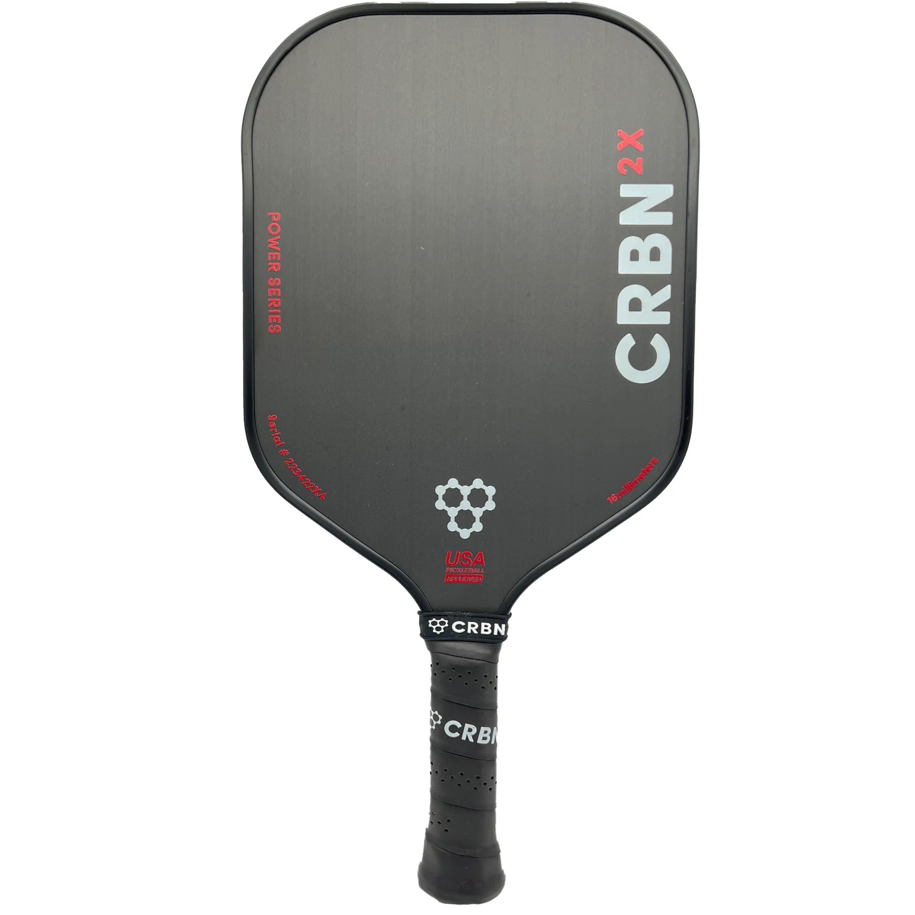 CRBN 2X Power Series Square Pickleball Paddle - Premium Carbon Fiber Paddle for Competitive Play & Recreational Games - Perfect for Tournaments, Backyard Play & Club Matches