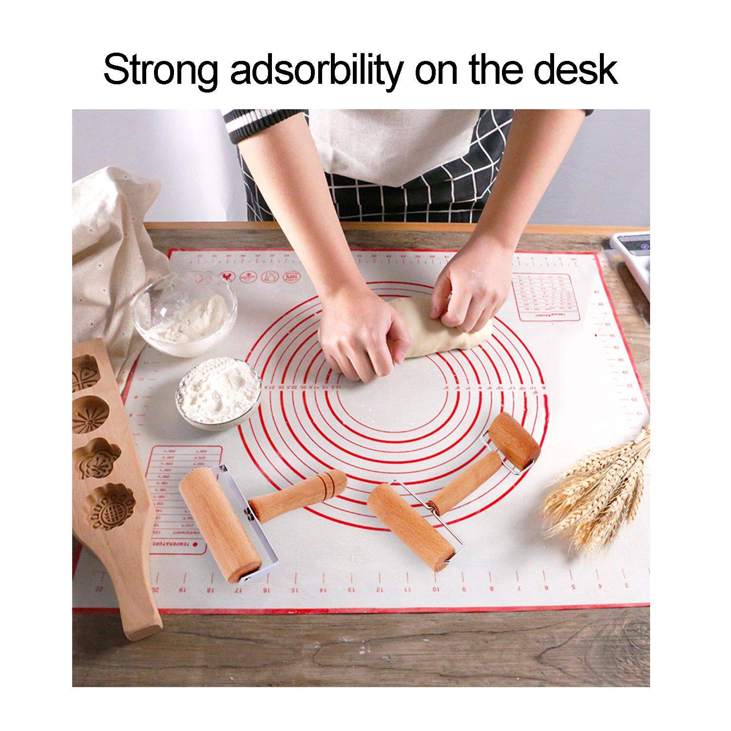Non-Stick Wooden Rolling Pin for Baking Pastry, Pizza, Dough - H-Shape Design for Easy Handling | Perfect for Home Baking, Pie Crusts, and Cookie Making