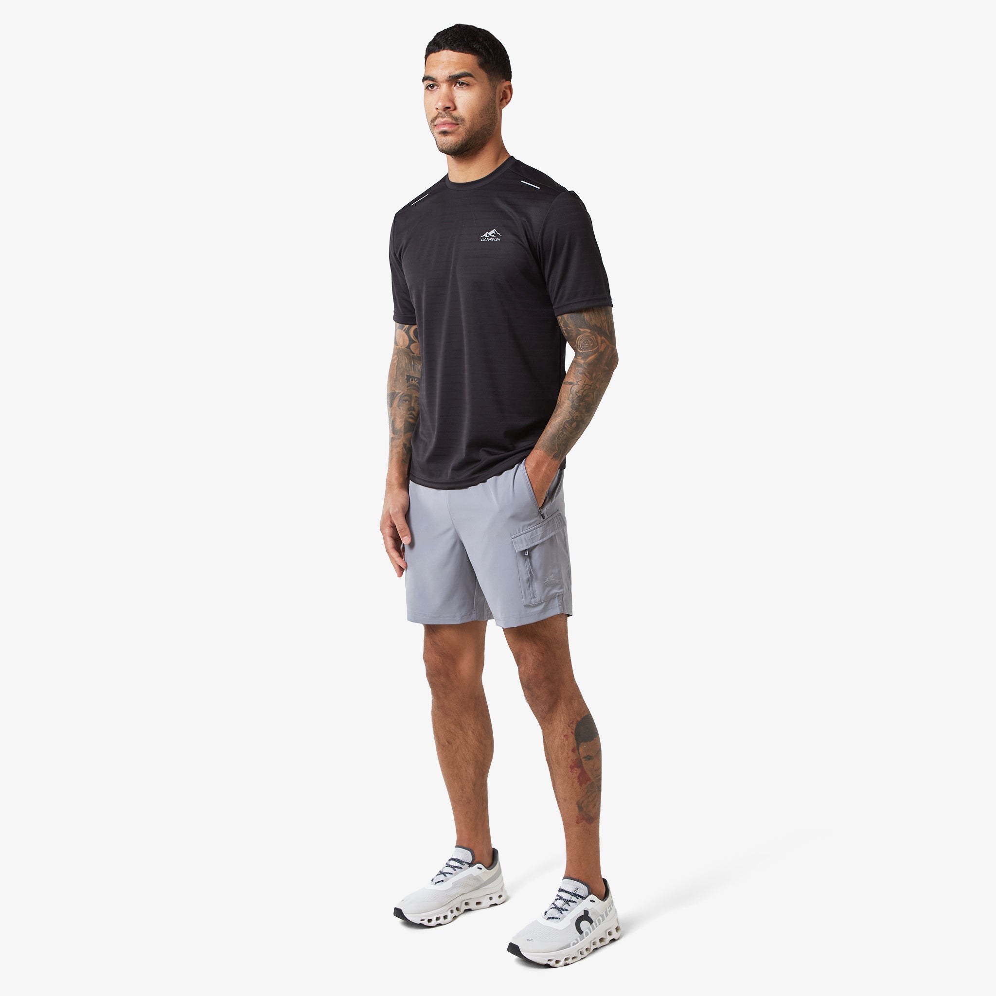 Tech Cargo Performance Shorts for Men - Mid Grey | Lightweight Quick-Dry Workout & Gym Shorts | Perfect for Running, Training & Outdoor Activities