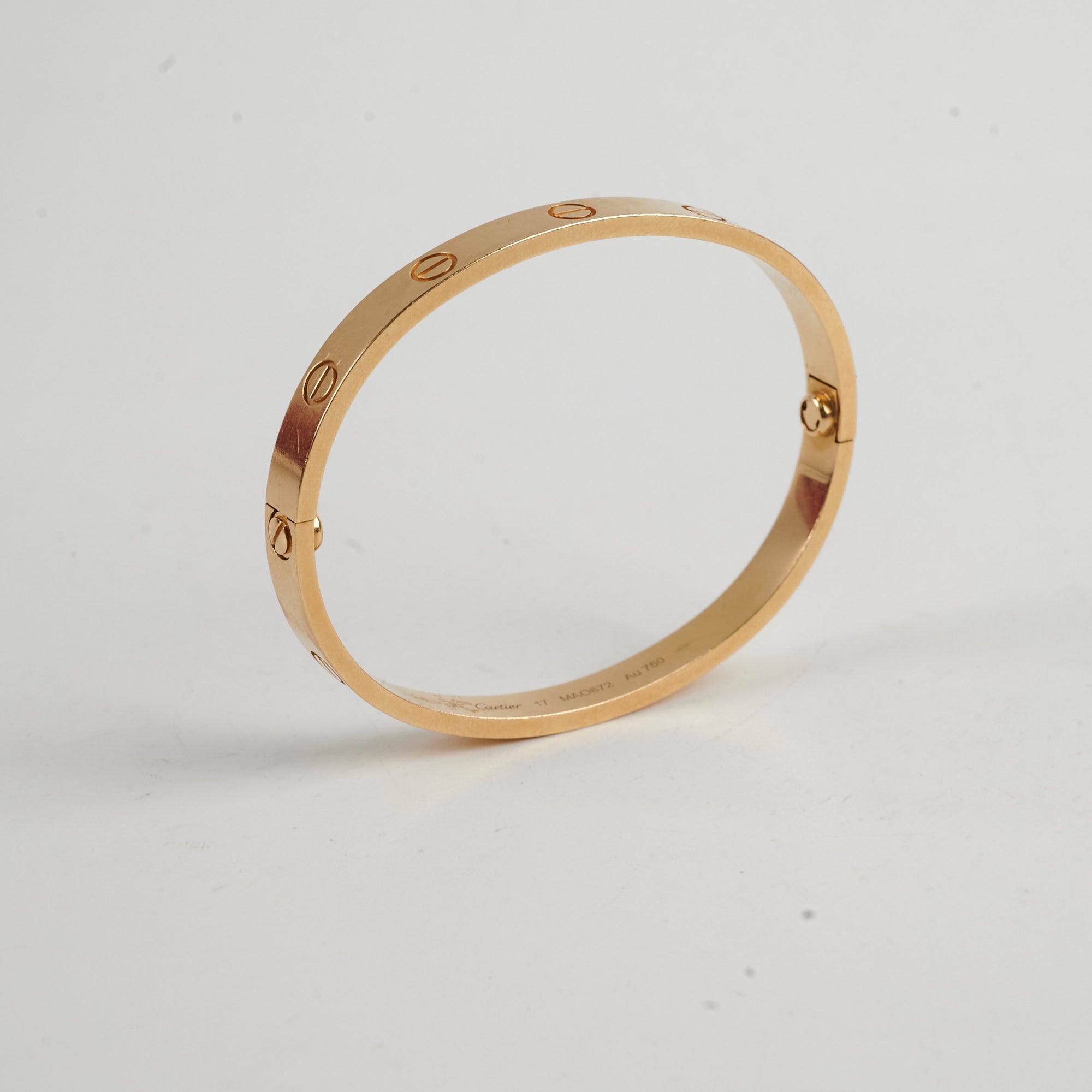 Cartier Love Bracelet 18K Yellow Gold Size 17 - Luxury Jewelry Gift for Women, Anniversary Present, Elegant Stackable Bangle for Special Occasions