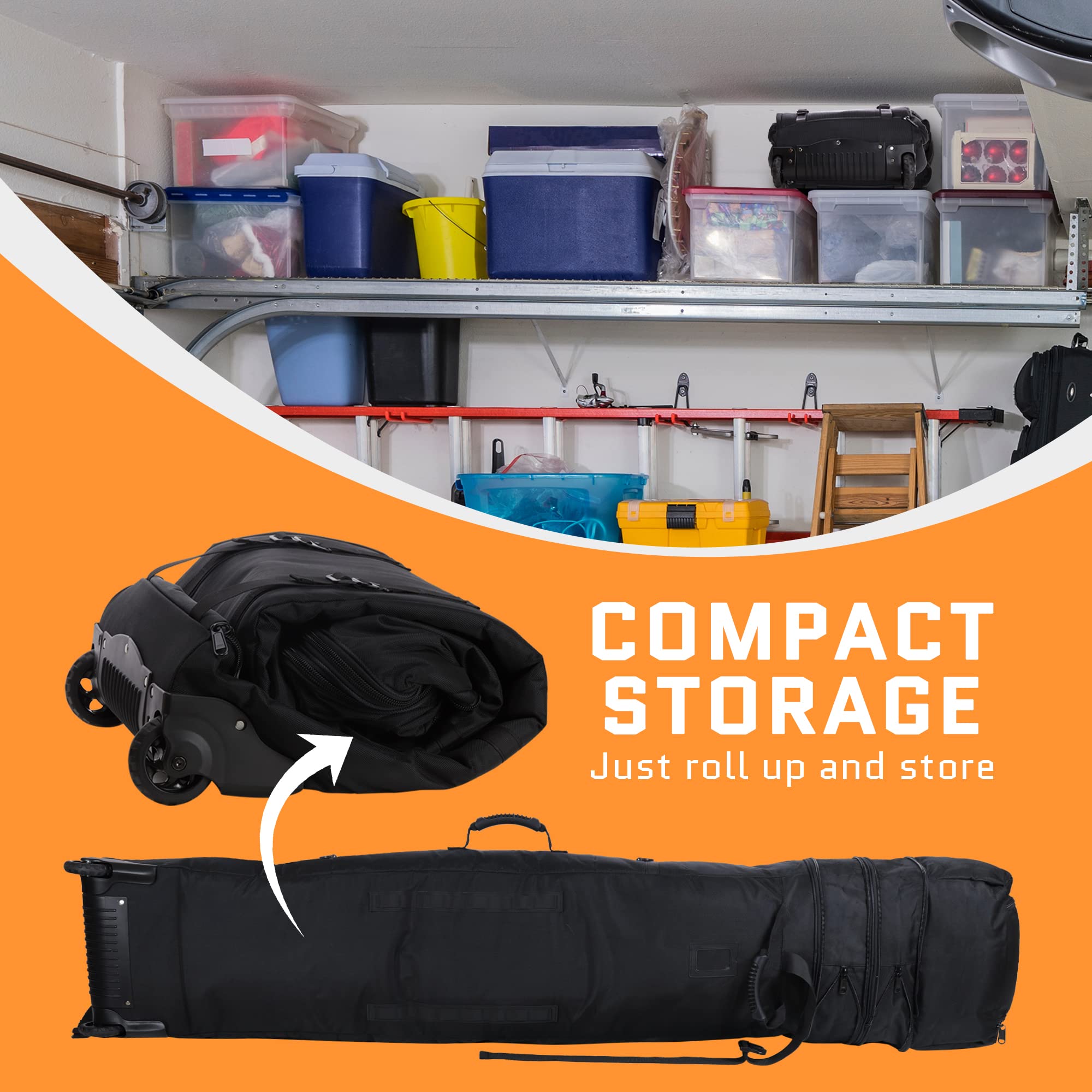 **Waterproof Snowboard Bag with Wheels for Air Travel - Adjustable Fit 150cm-170cm, Roll-Up Design for Easy Storage | Perfect for Snowboarding Trips & Gear Protection**