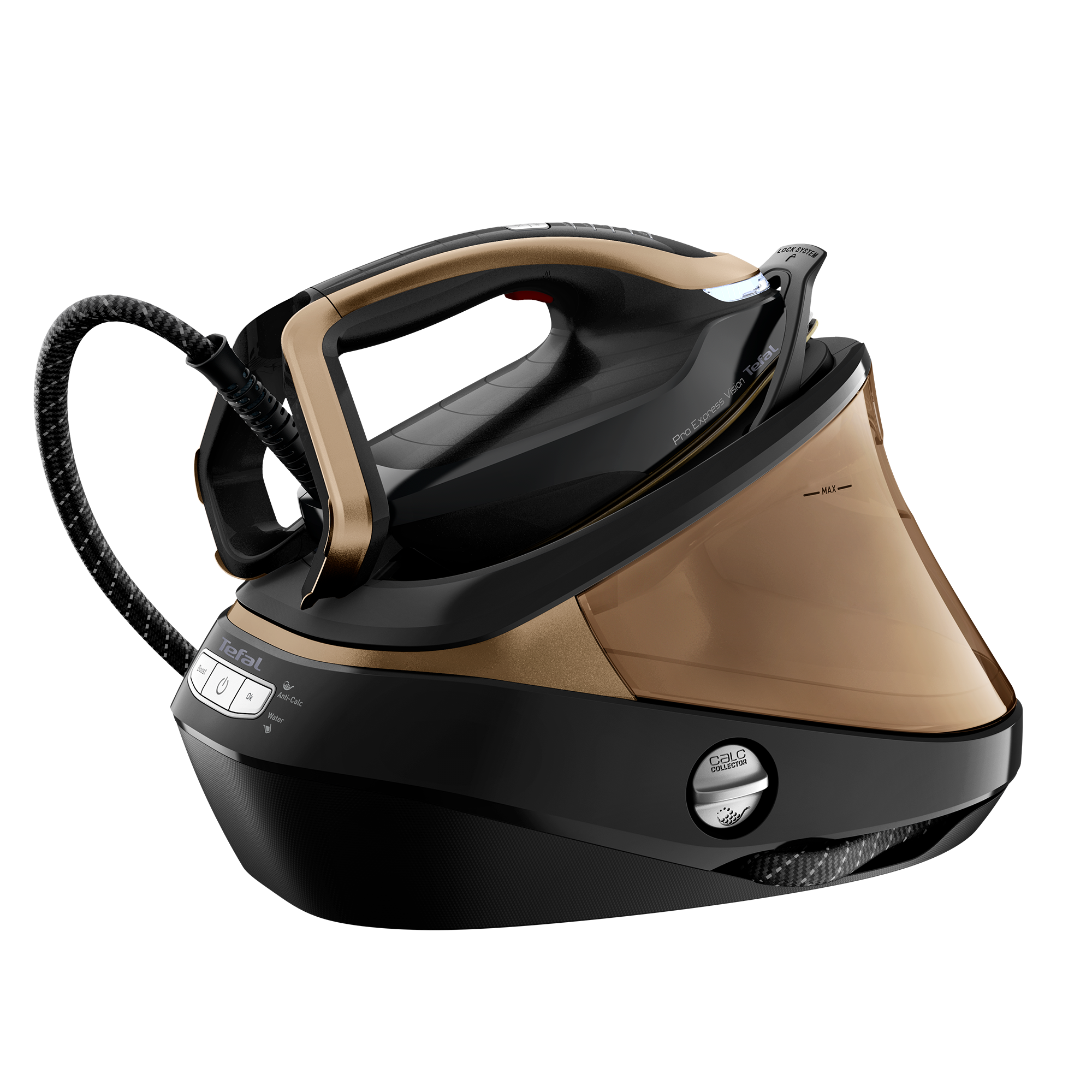 Tefal Pro Express Vision+ GV9820 Steam Generator Iron - Powerful 3000W, 8 Bar Pressure, Anti-Calc System - Perfect for Professional Garment Care & Home Ironing