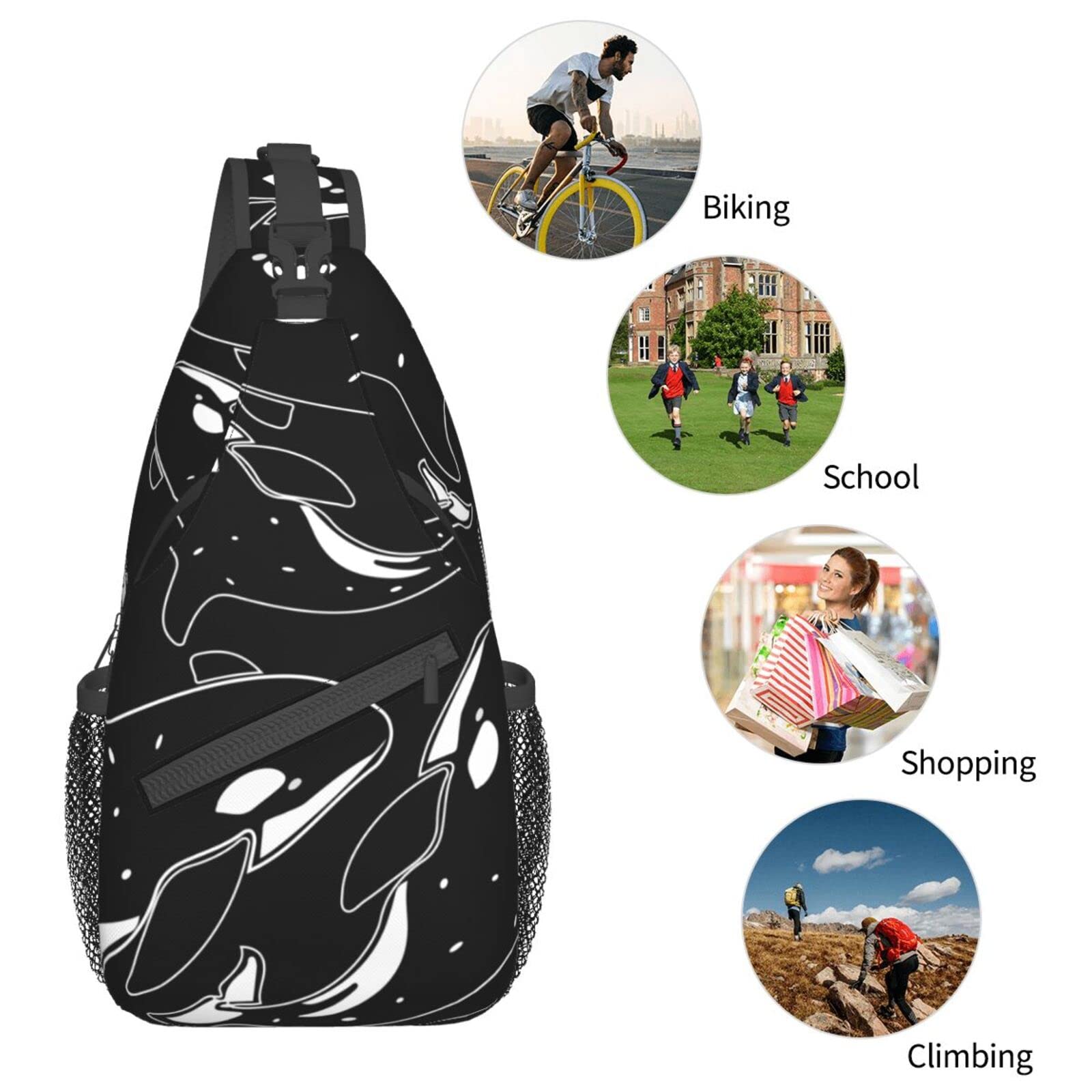 Orca Killer Crossbody Sling Backpack - Unisex Travel & Hiking Bag
