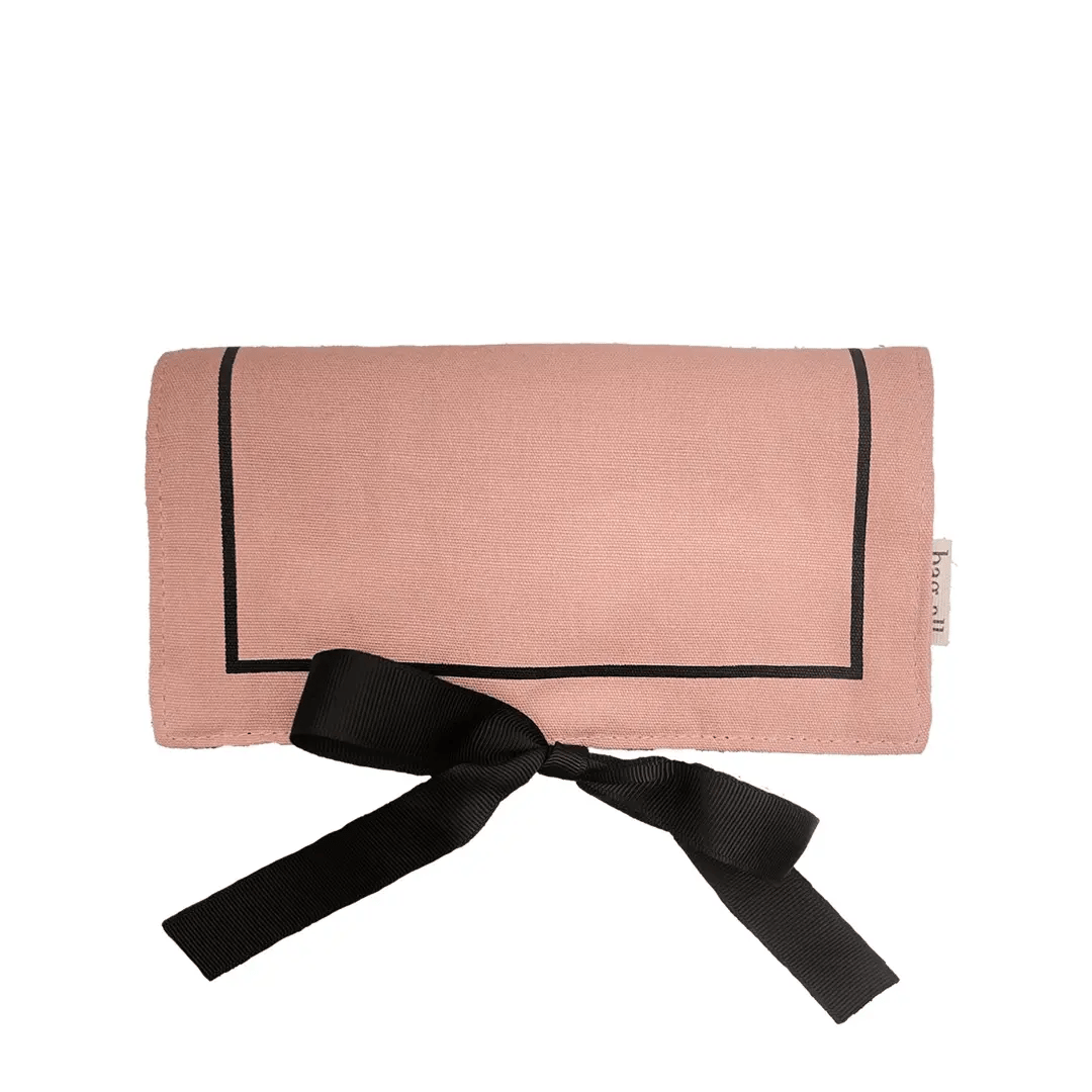 Luxury Couture Jewelry Roll Organizer - Medium Size, Soft Pink & Blush for Necklaces, Bracelets & Earrings | Perfect for Travel, Home Storage & Gift Giving