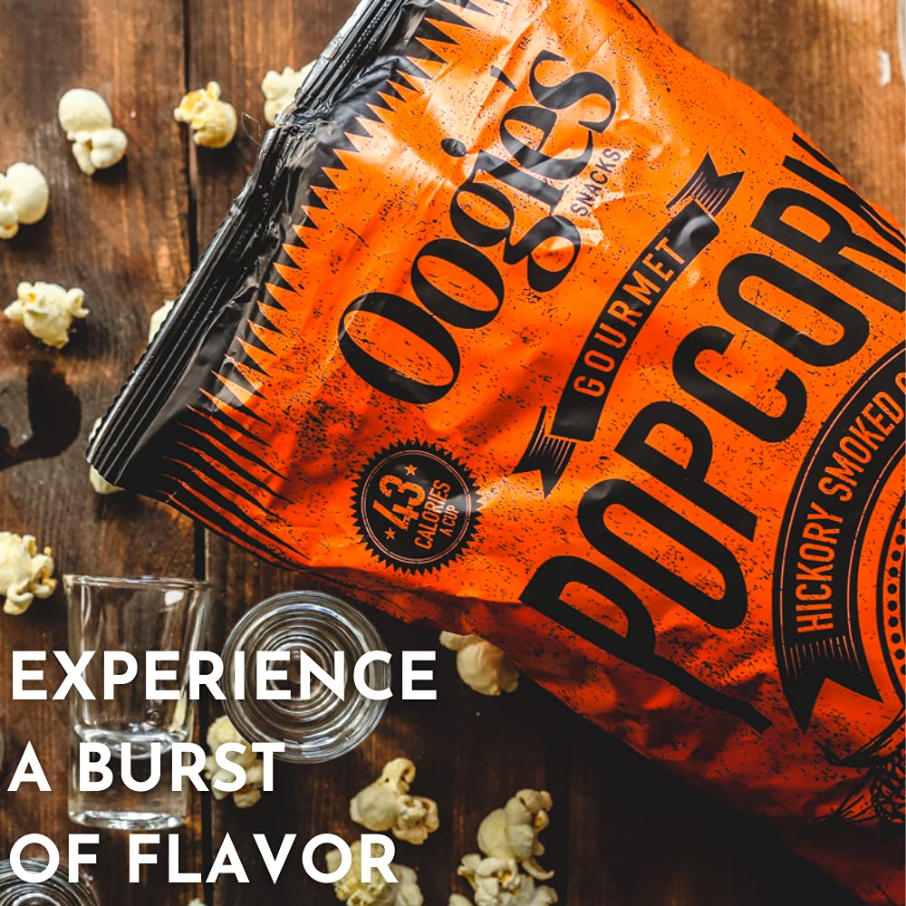 Oogie's Gourmet Popcorn - 12 Pack Hickory Smoked Gouda Flavor Gluten Free Snacks (4.25oz Big Bags) | Perfect for Movie Nights, Parties & Office Snacking