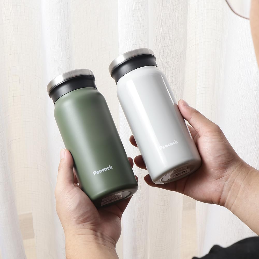 14oz Stainless Steel Travel Coffee Mug - Vacuum Insulated Thermos for Hot/Cold Drinks - Leakproof Tumbler for Commuting & Outdoor