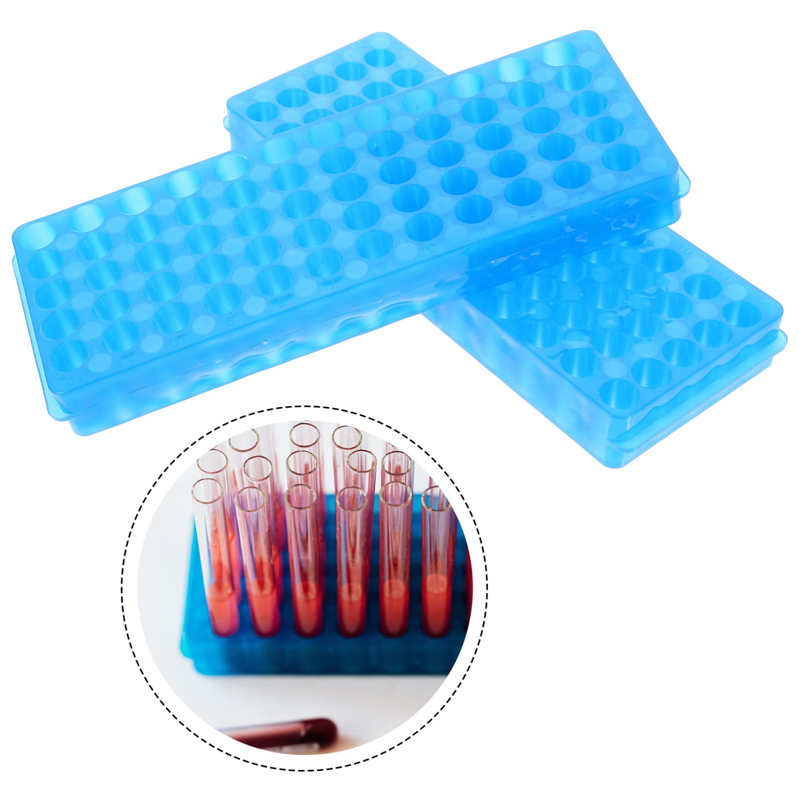 2pcs Plastic Centrifuge Tube Rack - Test Tube Holder for Laboratory, Vial & Shot Storage Rack with Durable Design | Ideal for Lab Sampling, Medical Testing & Scientific Experiments