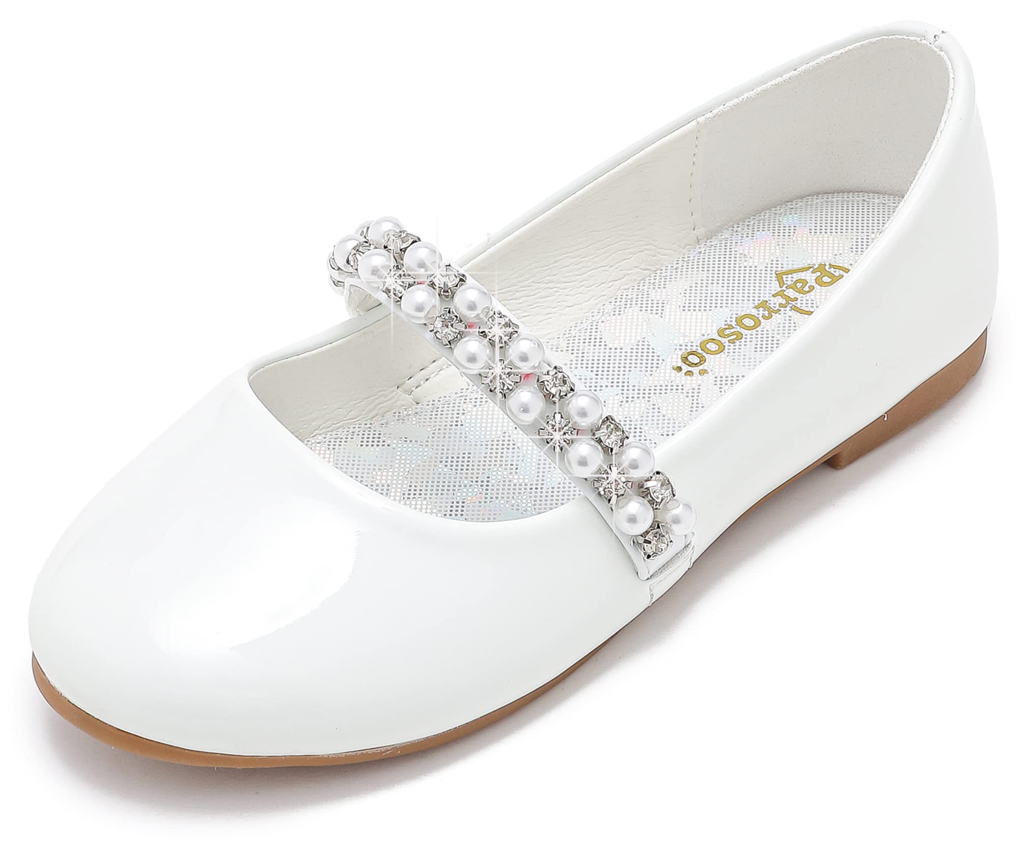 Parrosoo Girls Mary Jane Ballet Flats - Low Heel School & Wedding Shoes for Toddlers