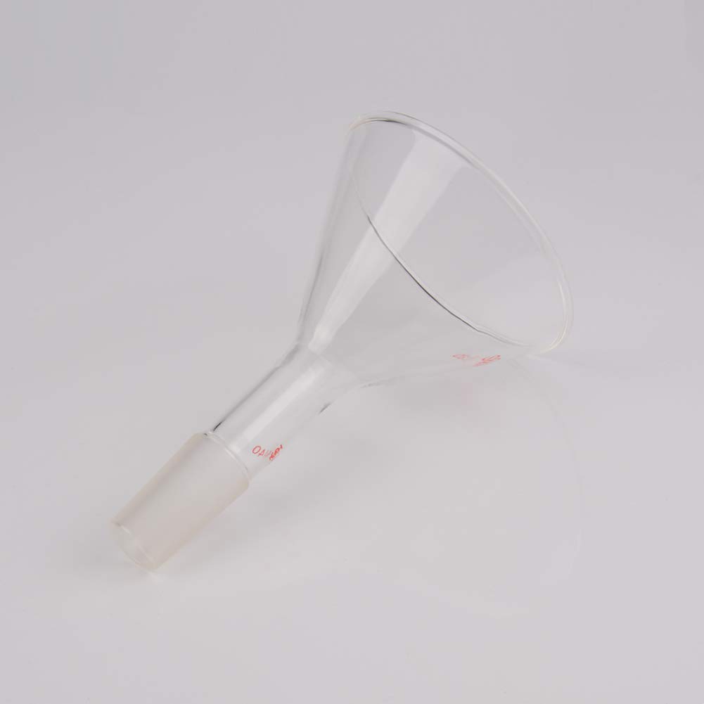 StonyLab Glass Short Stem Powder Funnel - 100mm Top Outer Diameter, 24/40 Inner Joint - Premium Filter Funnel for Chemistry Labs & Essential Oil Distilling