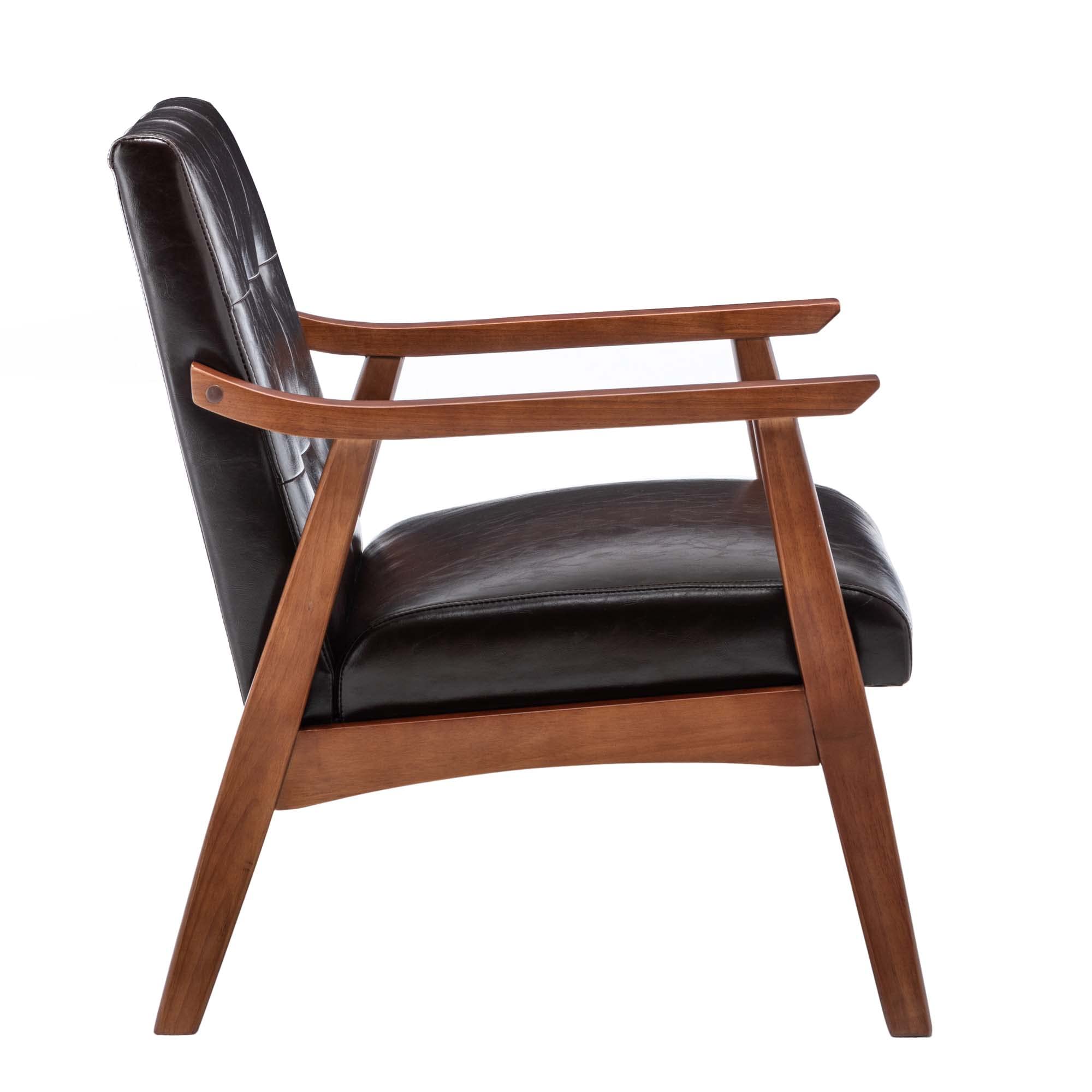 Convenience Concepts Take a Seat Natalie Accent Chair - Espresso Faux Leather Upholstered Living Room Chair for Home, Office & Lounge - Comfortable Modern Seating with Sturdy Frame