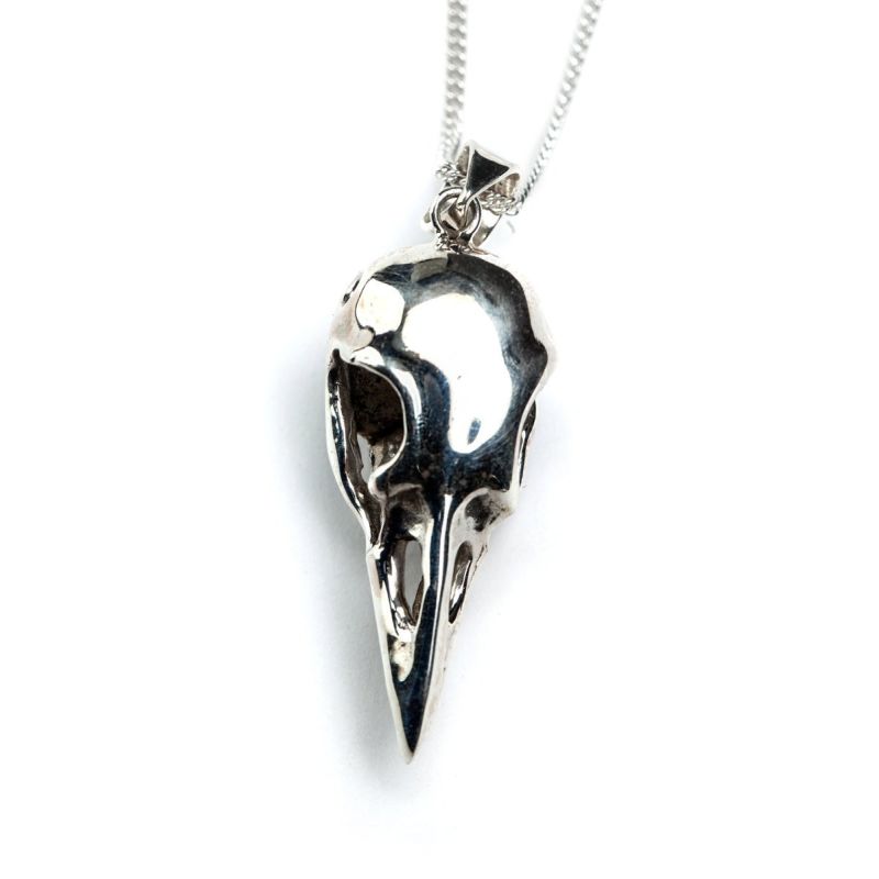 Sterling Silver Skull Pendant Necklace for Men & Women - Gothic Jewelry for Halloween, Punk Fashion & Alternative Style