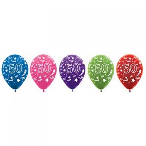 30cm Helium Latex Balloons - Double Number Design (50 Pack) for Birthday Parties, Weddings & Baby Showers