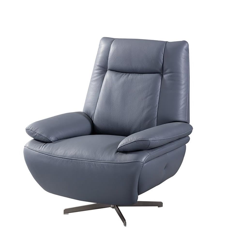 Top Grain Leather Accent Chair in Blue Gray - American Eagle Furniture - Perfect for Living Room, Office & Reading Nook