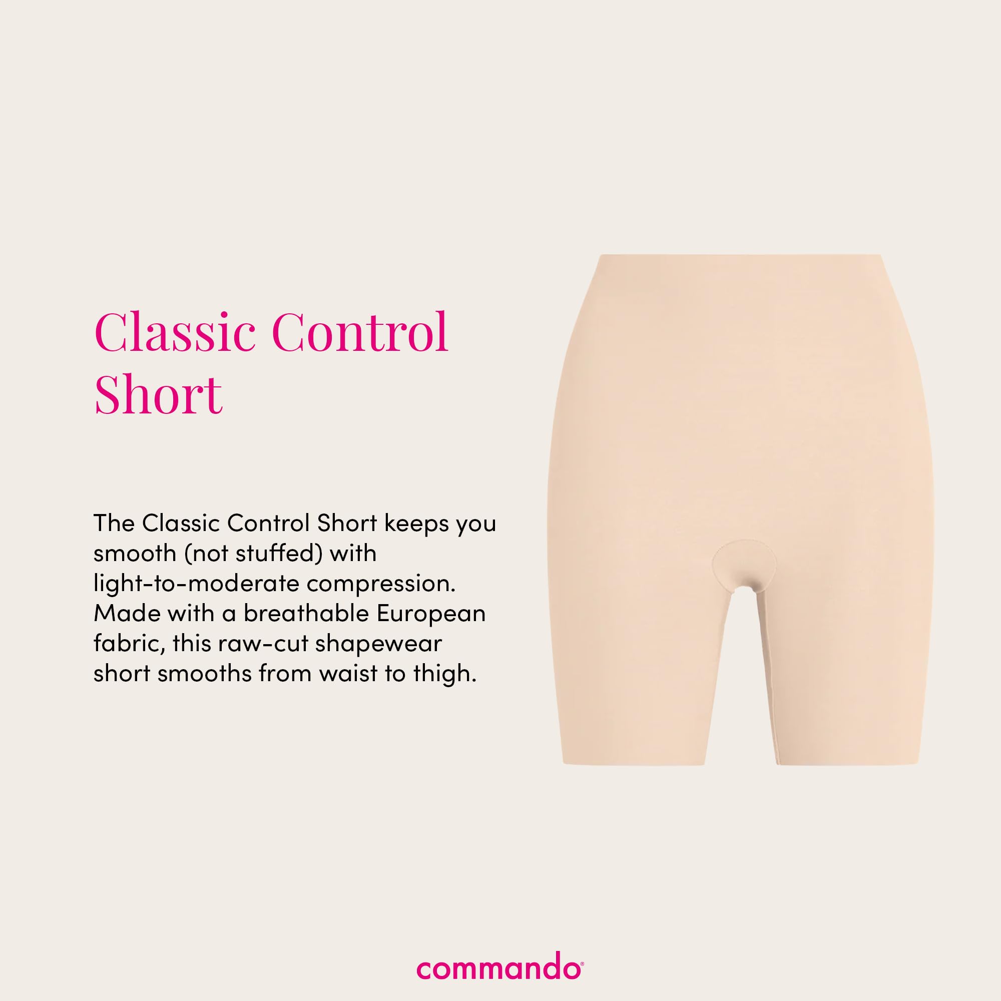 Commando Women's Classic Control Shorts - High Waist Shaping Shorts for Smoothing & Tummy Control - Perfect for Layering Under Dresses, Skirts, or Pants