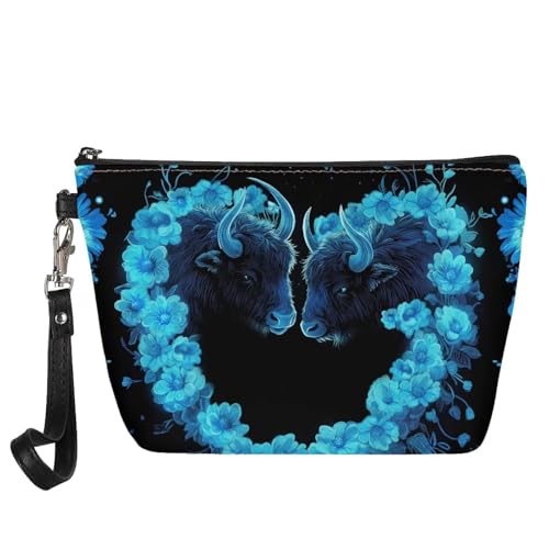 Blue Floral Cow