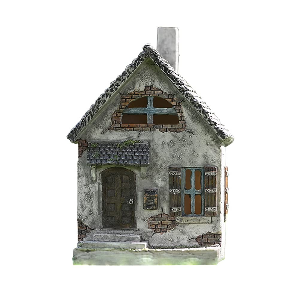 Miniature Fairy House Statue - Handcrafted Fairy Garden Figurine & Outdoor Ornament for Fairy Gardens, Terrariums & Home Decor