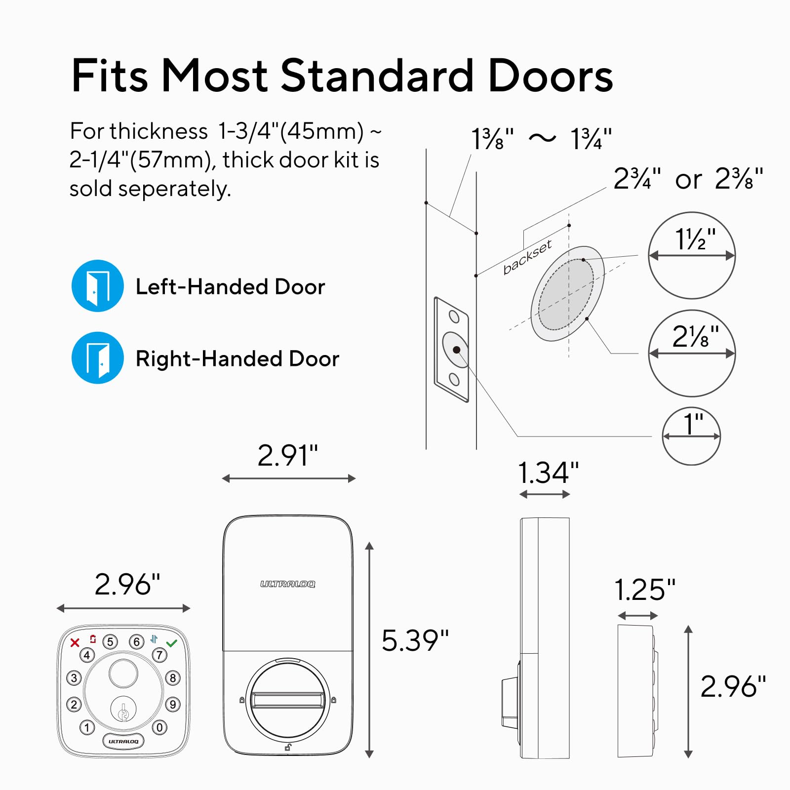 Ultraloq U-Bolt Pro WiFi Smart Lock with Fingerprint, Keypad & Auto Unlock - BHMA AAA Grade Biometric Deadbolt for Front Door - IP65 Waterproof, 10-Month Battery Life - Perfect for Homes, Apartments & Vacation Rentals