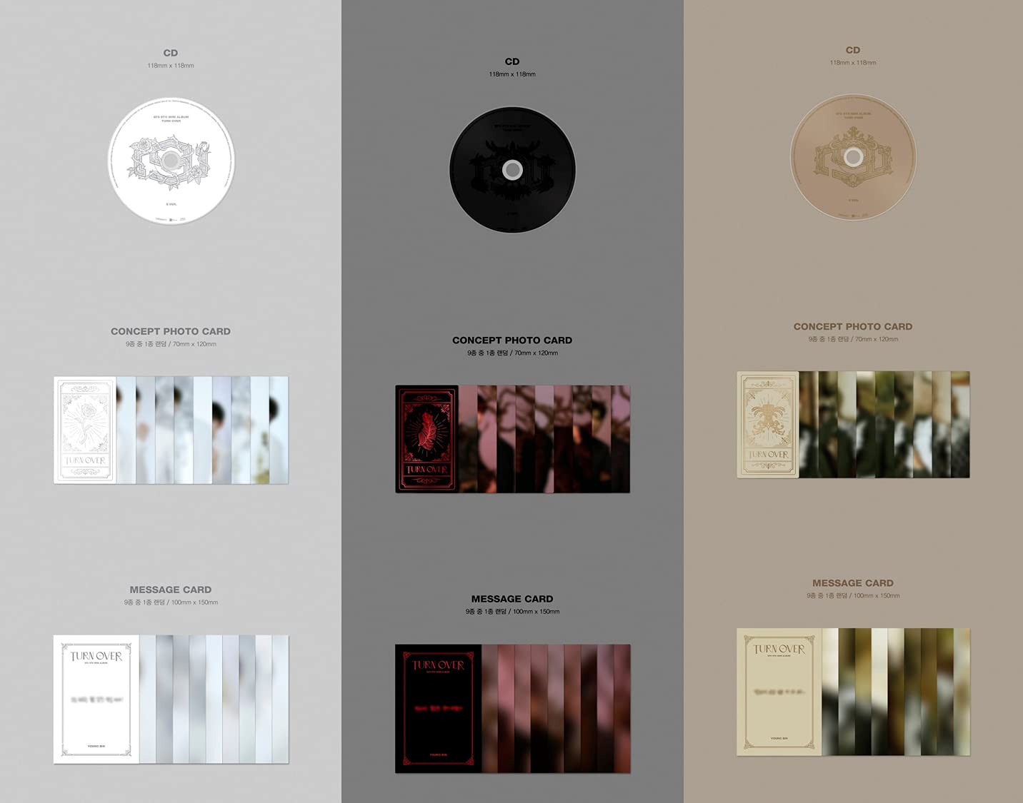 SF9 - Turn Over [S+F+9 Full Set Version] 9th Mini Album (3CD + 3Booklet + 3Poster + Photocards + Stickers) - K-POP Collectors Edition | Perfect for Fans, Gift Giving & Music Collections