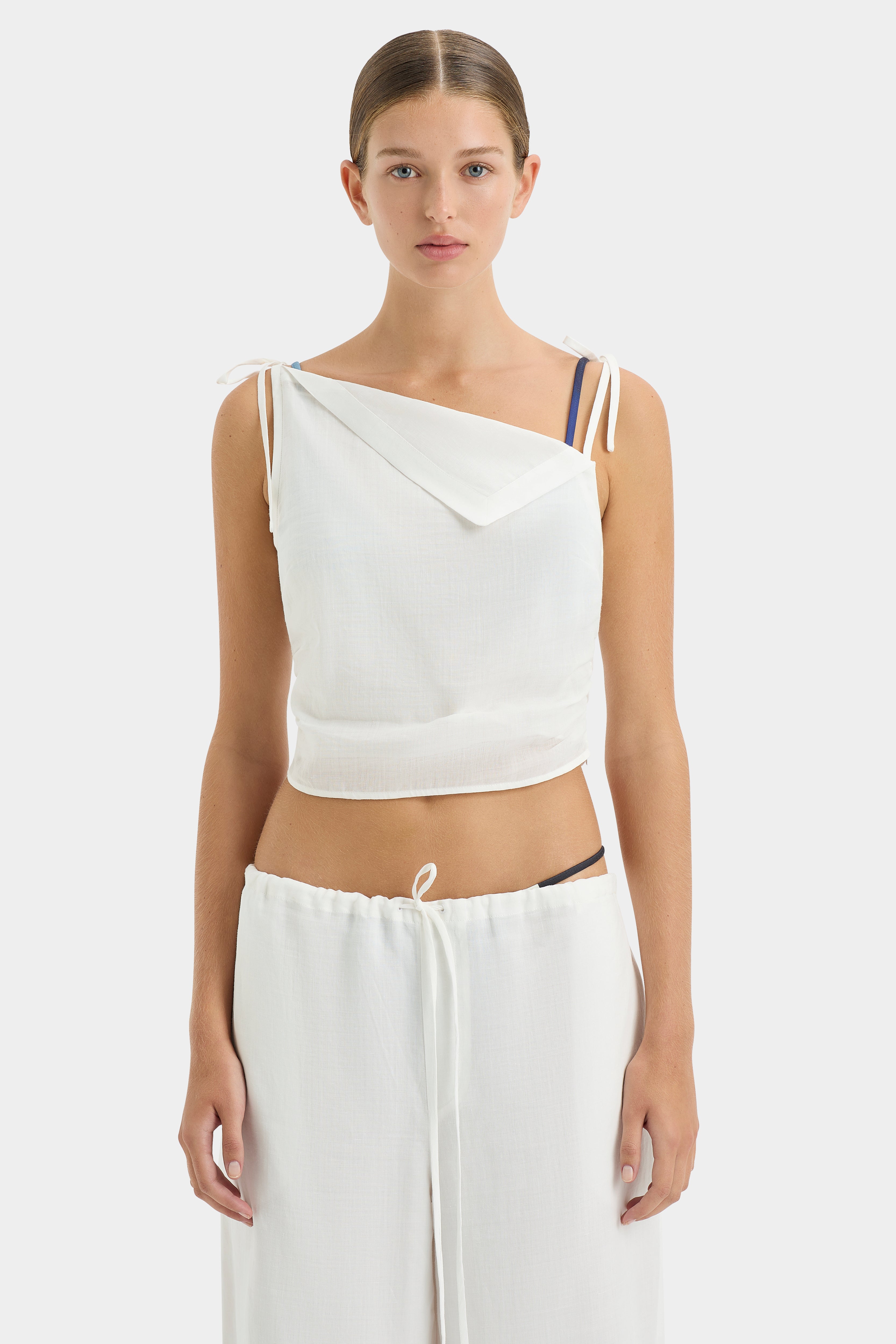 Rosalia Ivory Pant - Women's High Waisted Wide Leg Palazzo Pants for Casual Wear, Office & Travel