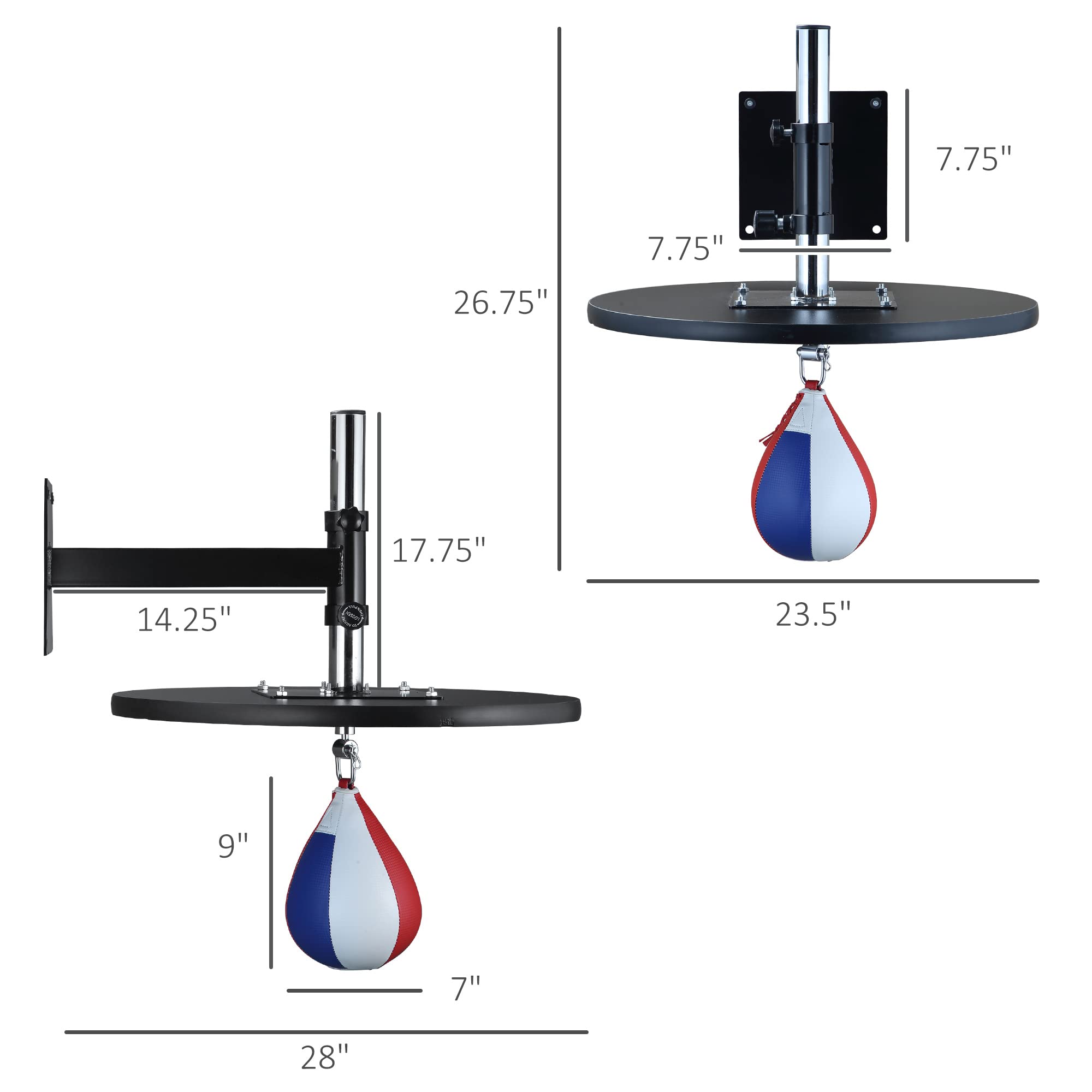 **Soozier Adjustable Wall Mount Speed Bag - 9