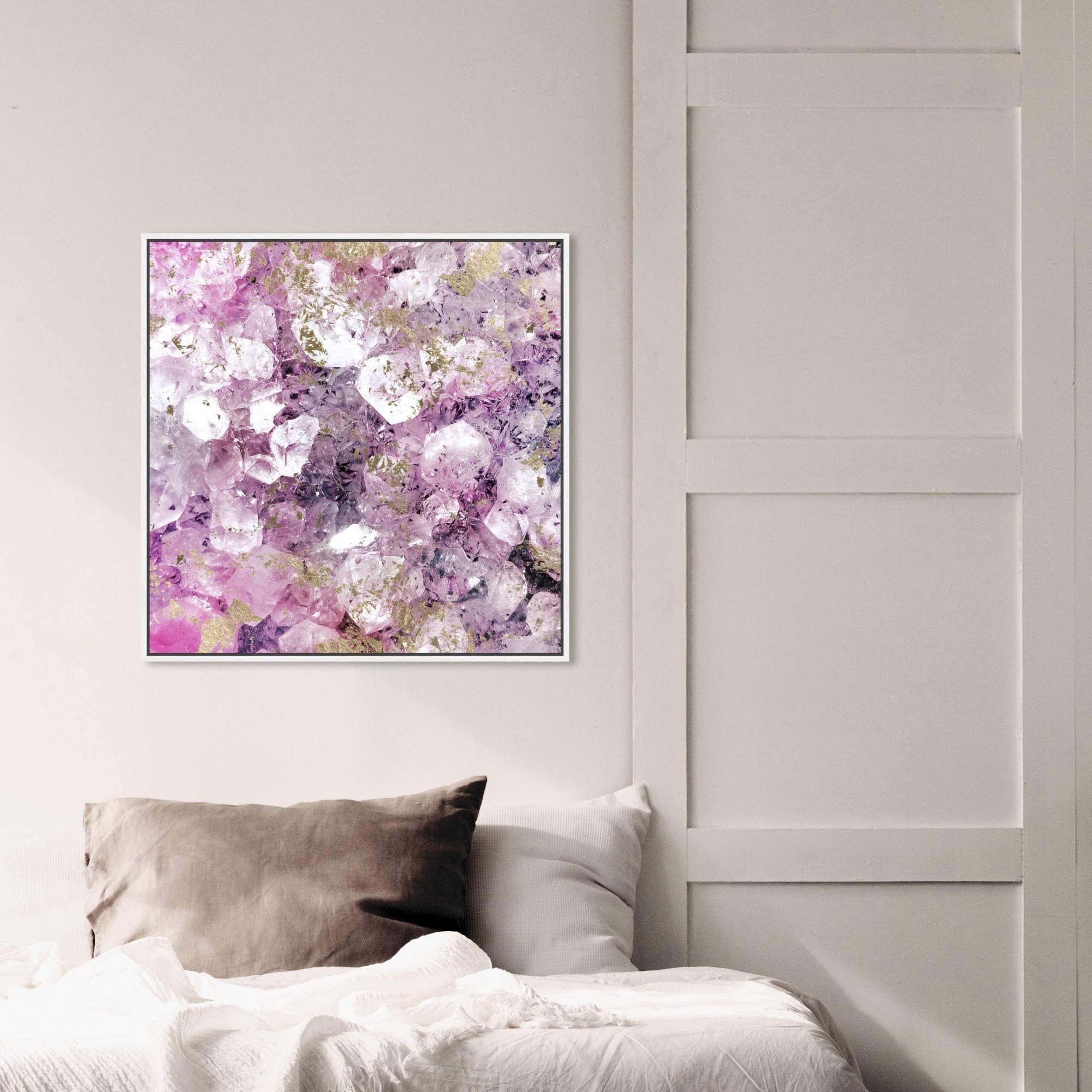 Oliver Gal Abstract Framed Wall Art - 24x24 Inch Purple & Gold Crystal Canvas Print for Romantic Home Decor | Perfect for Living Room, Bedroom & Office Wall Decor