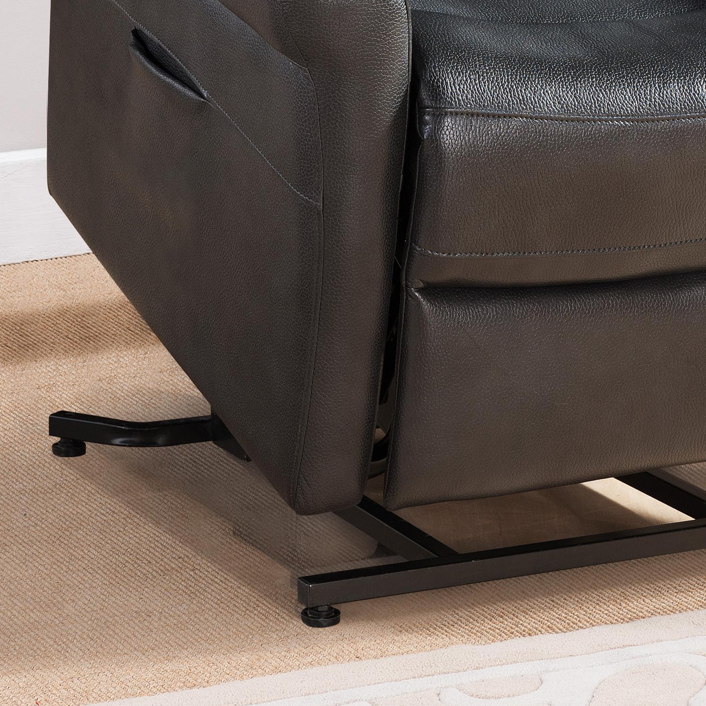 AC Pacific Contemporary Faux Leather Power Recliner Lift Chair with USB Ports - Ergonomic Gaming & Living Room Reclining Chair in Charcoal - Perfect for Home Theater, Office & Relaxation
