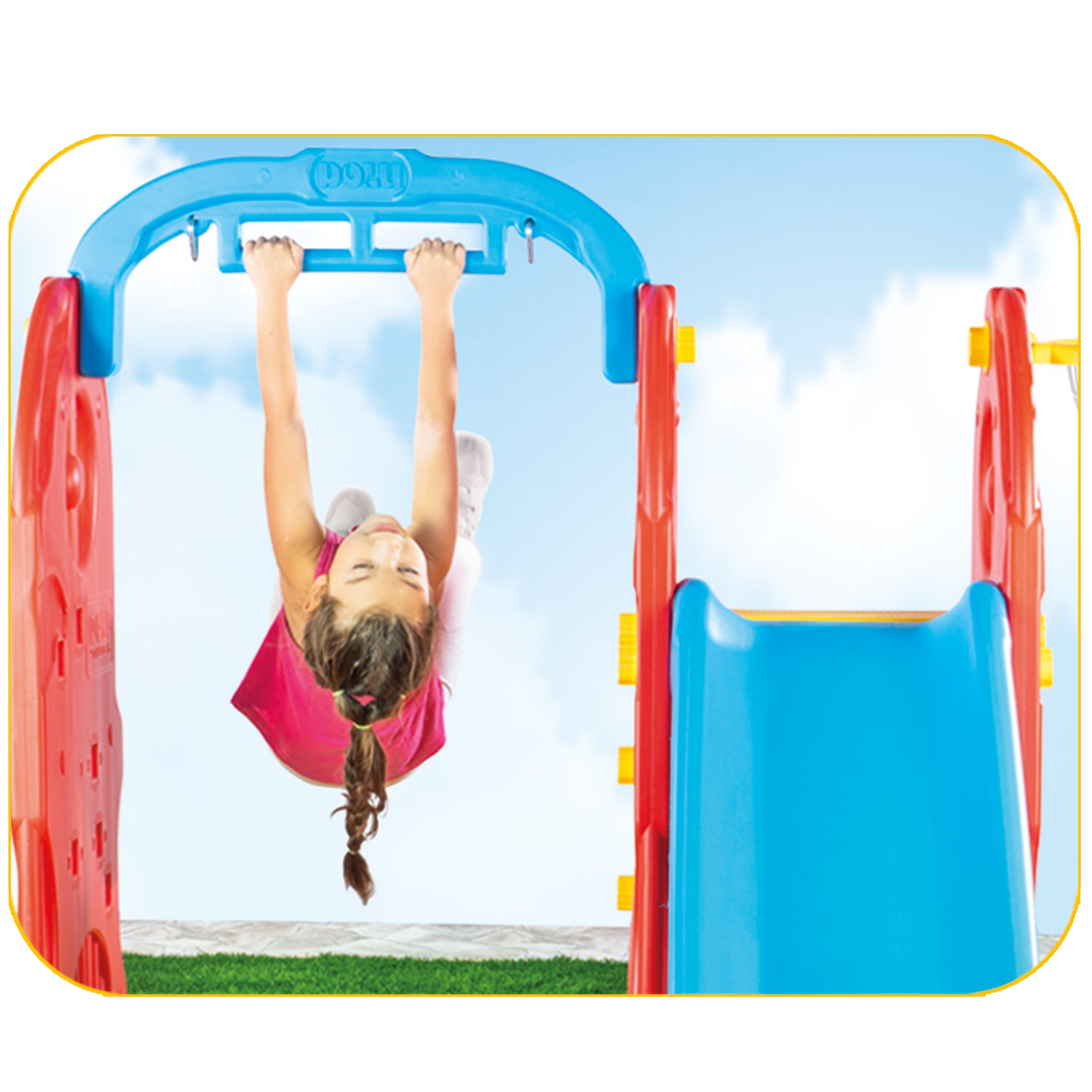 Dolu 7-in-1 Kids Outdoor Playground Set with Swing, Slide & Sports Fun - Safe & Durable Toddler Playset for Ages 2-8 Years - Perfect for Backyard, Park & Daycare Outdoor Activities