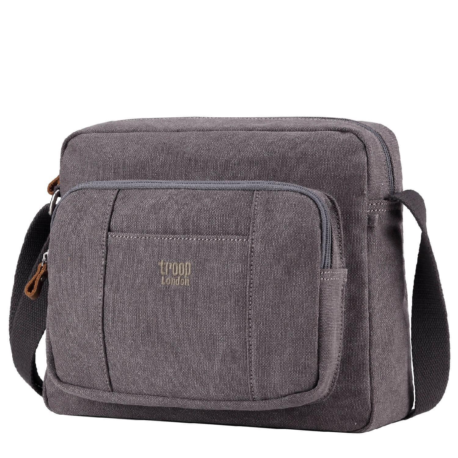 Troop London Classic Canvas Crossbody Bag for Men & Women - Stylish & Durable Messenger Bag for Travel, Work & Everyday Use